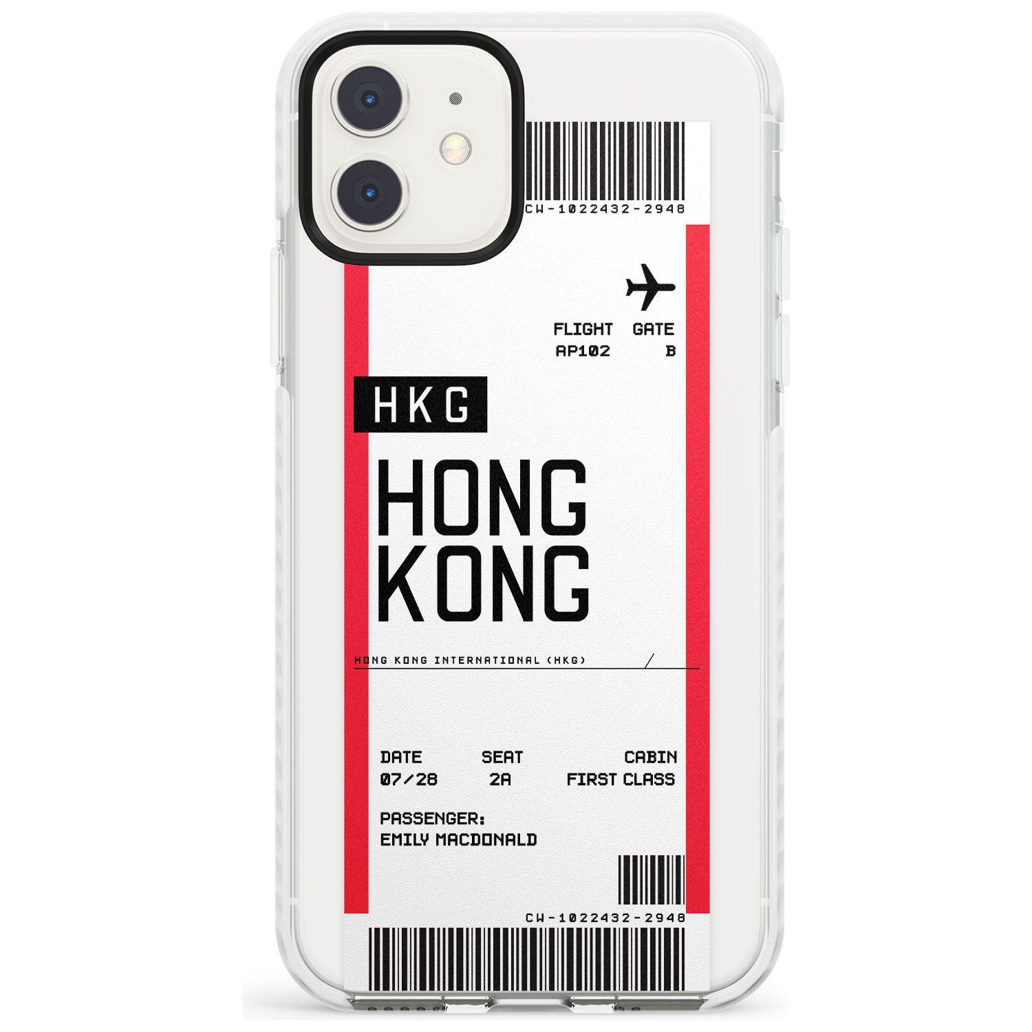 Hong Kong Boarding Pass iPhone Case Impact Case Custom Phone Case - Case Warehouse