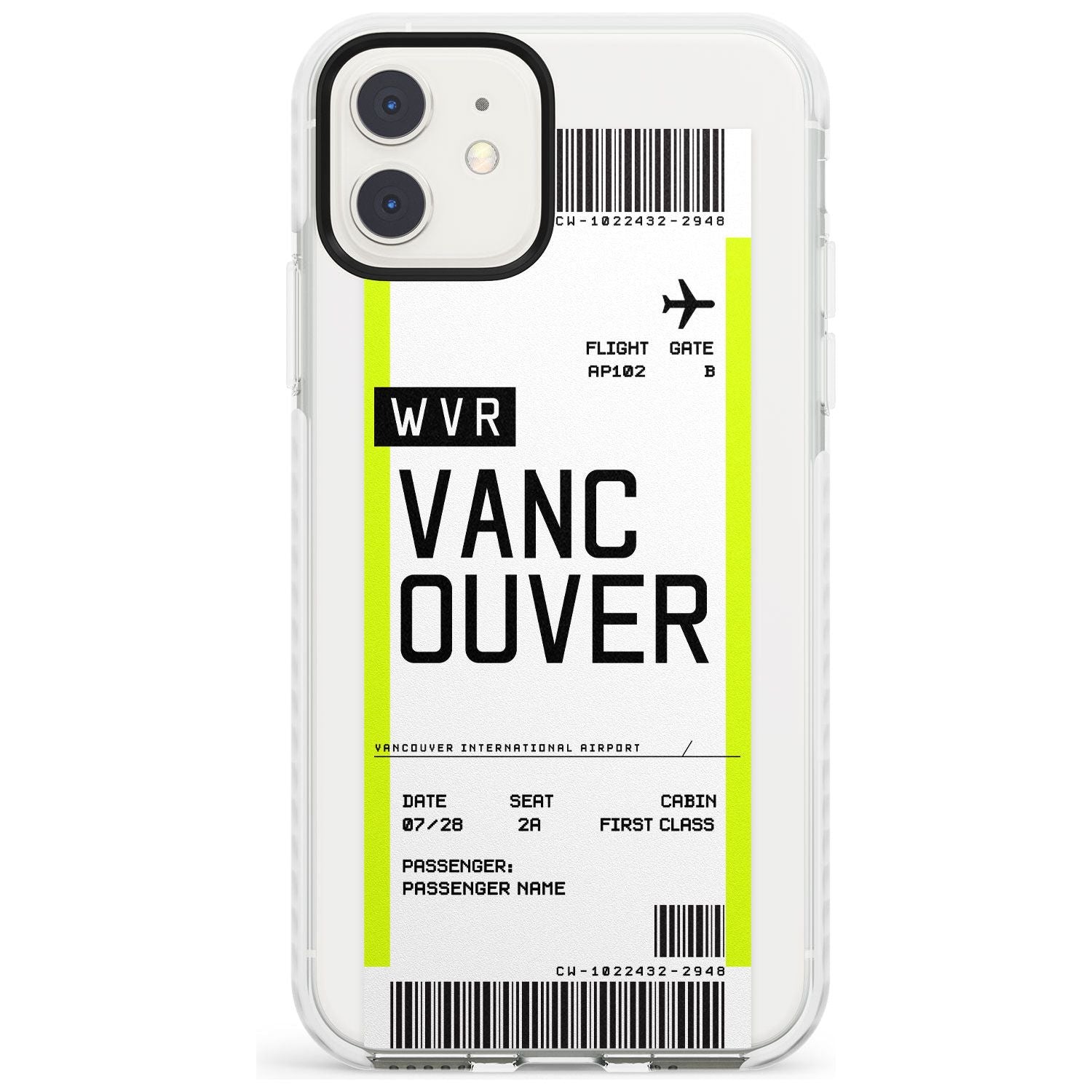 Vancouver Boarding Pass iPhone Case Impact Case Custom Phone Case - Case Warehouse