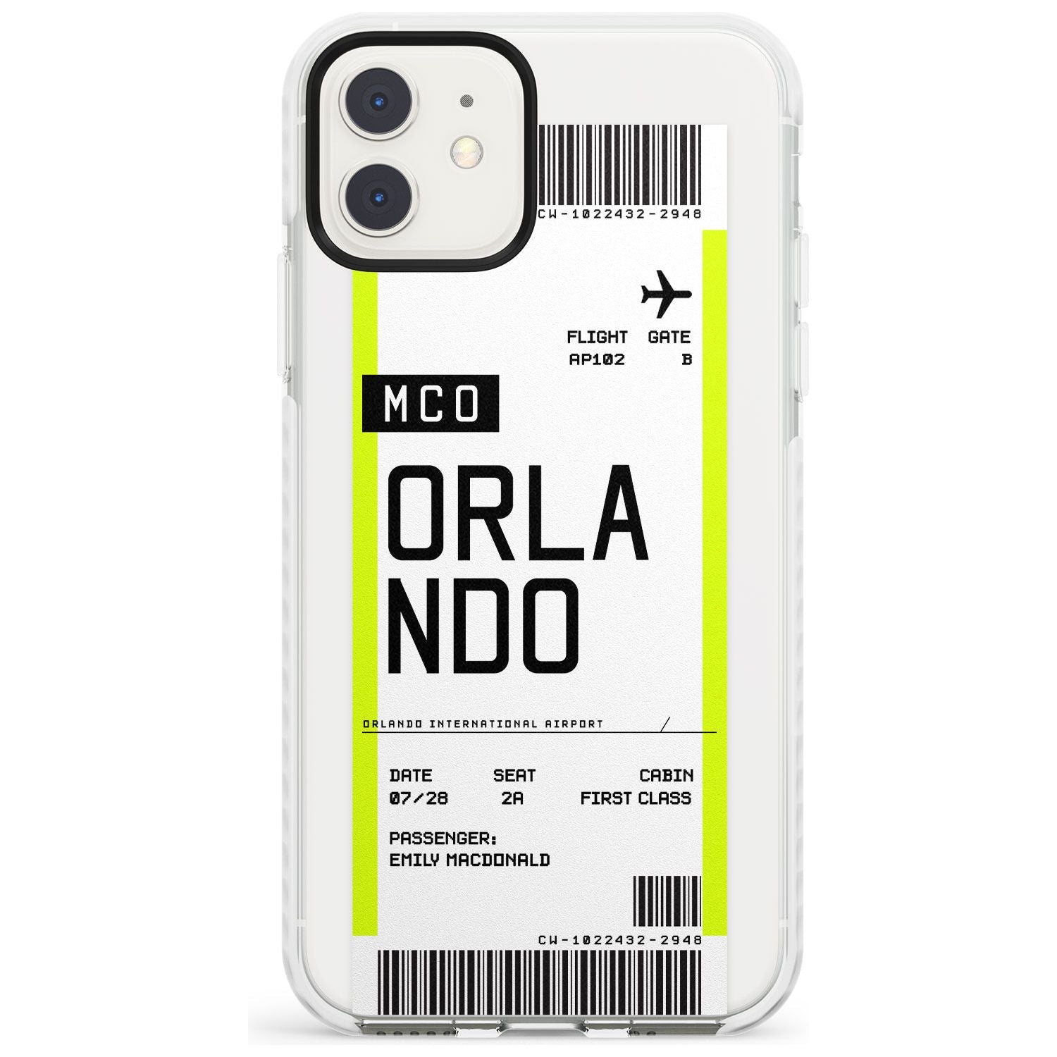 Orlando Boarding Pass iPhone Case Impact Case Custom Phone Case - Case Warehouse