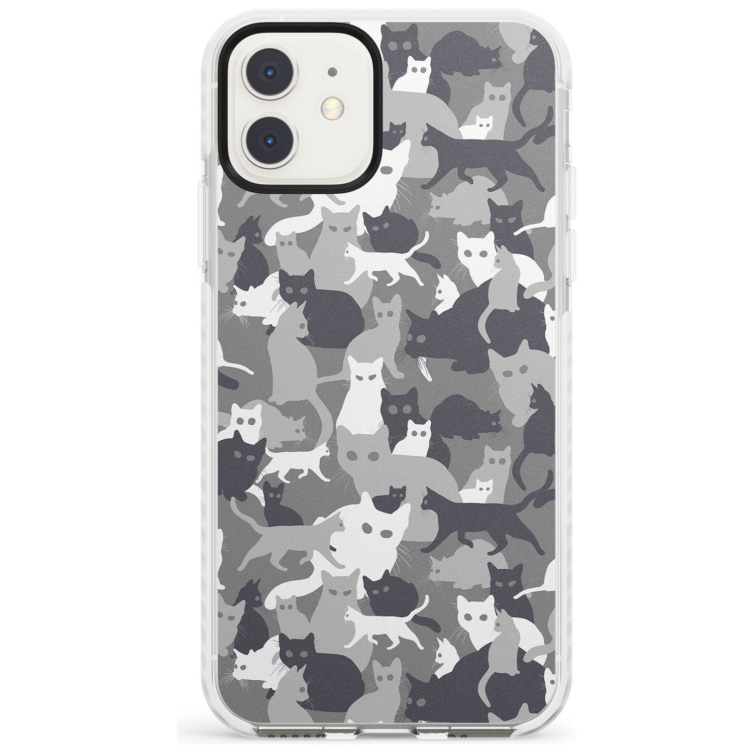 Dark Grey Cat Camouflage Pattern iPhone Case Impact Case Phone Case - Case Warehouse