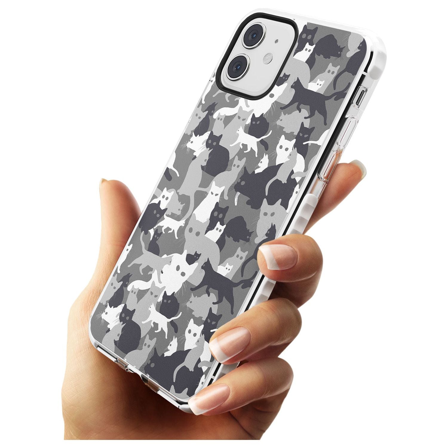 Dark Grey Cat Camouflage Pattern iPhone Case Phone Case - Case Warehouse