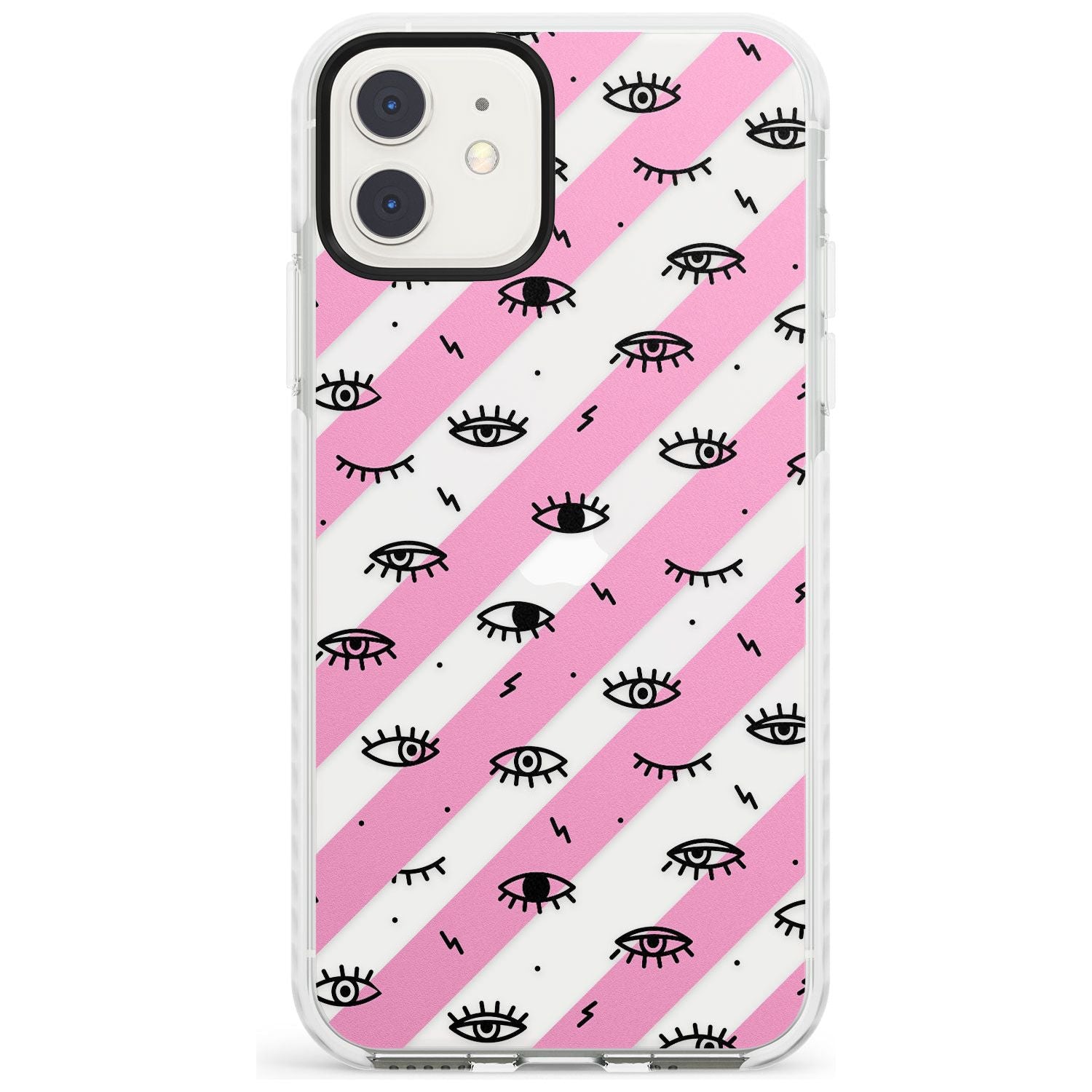 Pink Stripe Eyes iPhone Case Impact Case Phone Case - Case Warehouse