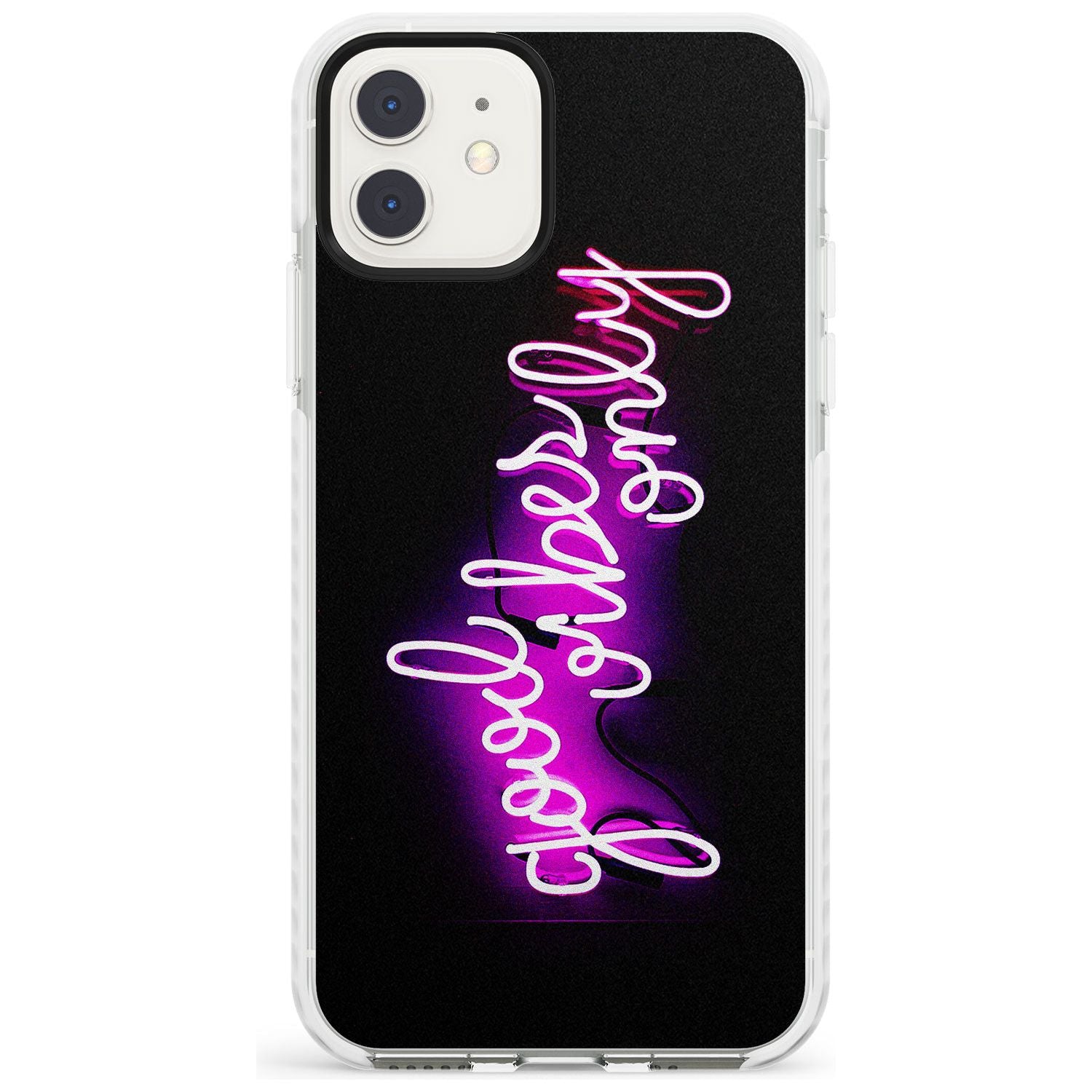 Good Vibes Only Pink Neon iPhone Case Impact Case Phone Case - Case Warehouse
