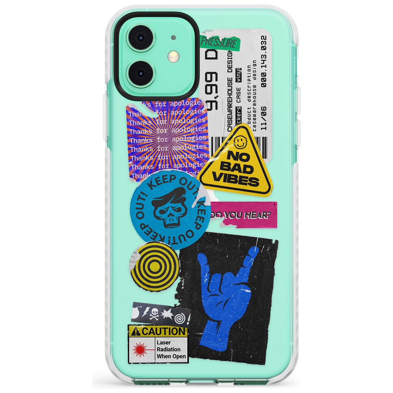 No Bad Vibes Sticker Mix Slim TPU Phone Case for iPhone 11