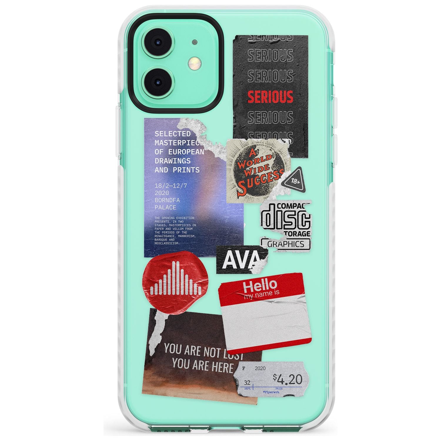Red & Black Sticker Mix Slim TPU Phone Case for iPhone 11