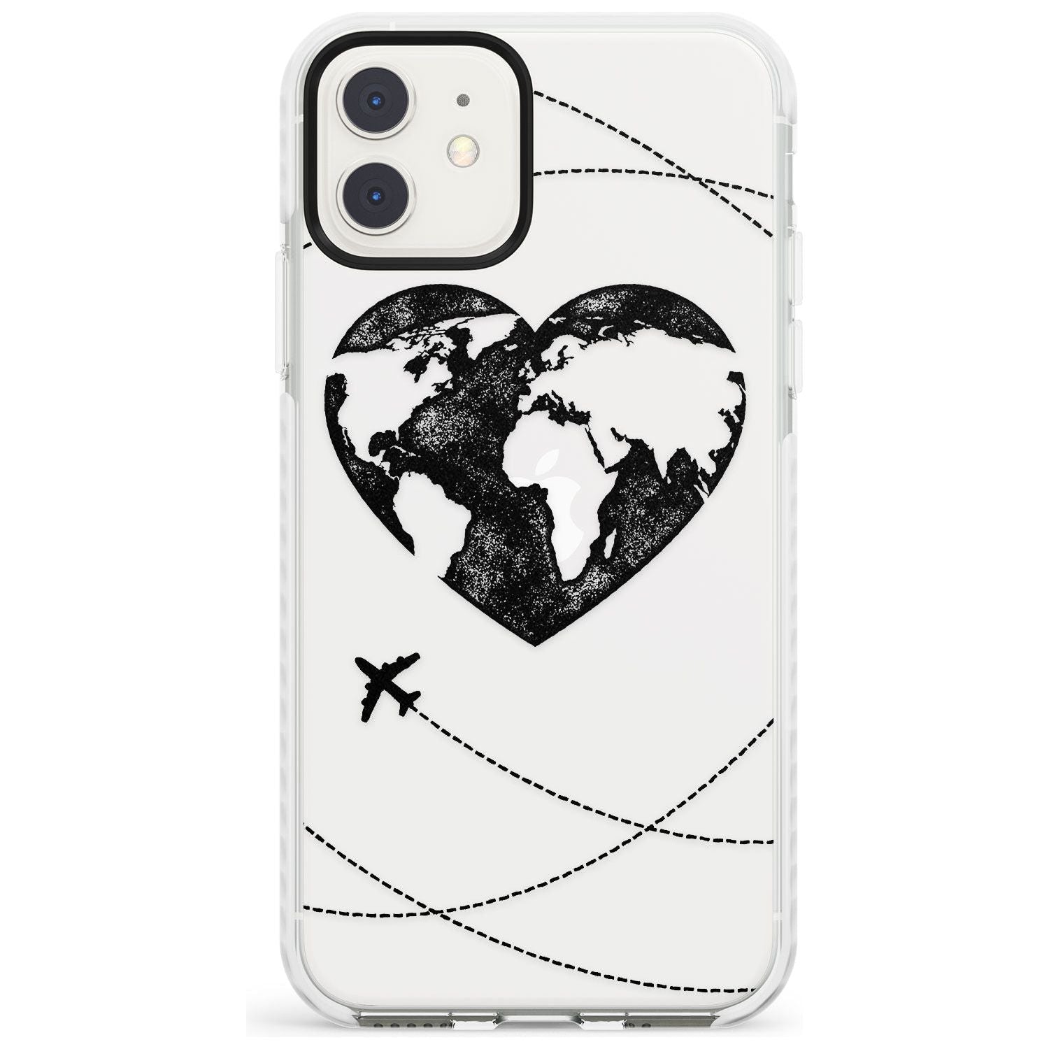 Globe Heart iPhone Case Impact Case Phone Case - Case Warehouse