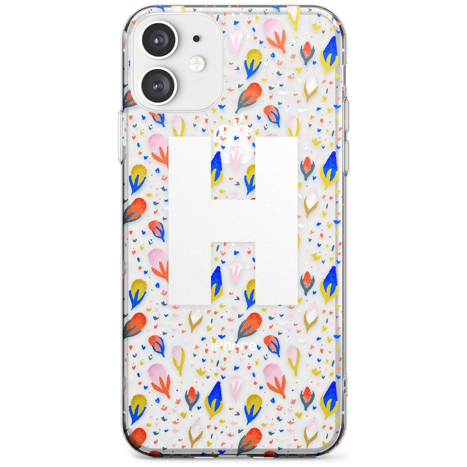 White Monogram Floral iPhone Case Slim Case Custom Phone Case - Case Warehouse