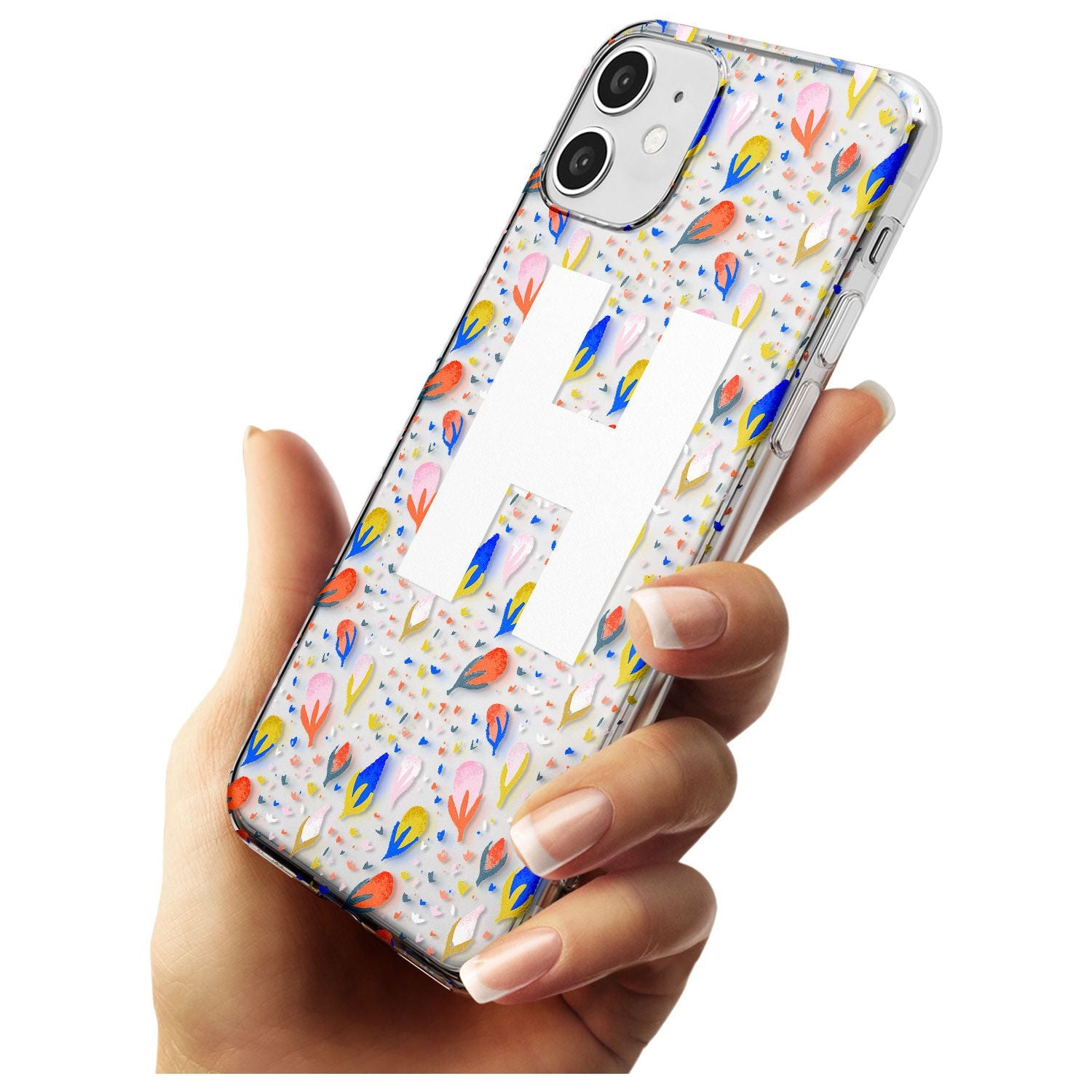 White Monogram Floral iPhone Case Custom Phone Case - Case Warehouse