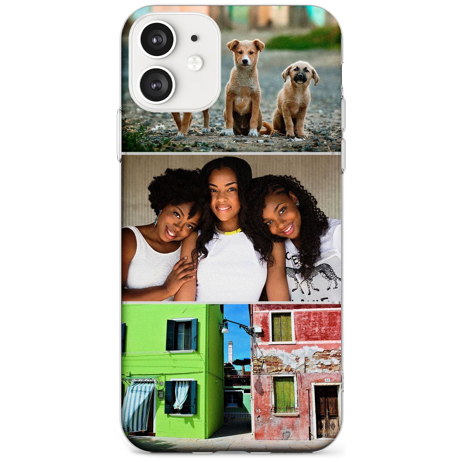 3 Photo Grid Black Impact Phone Case for iPhone 11