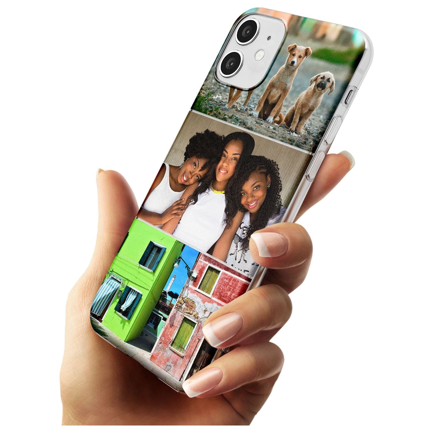 3 Photo Grid Black Impact Phone Case for iPhone 11