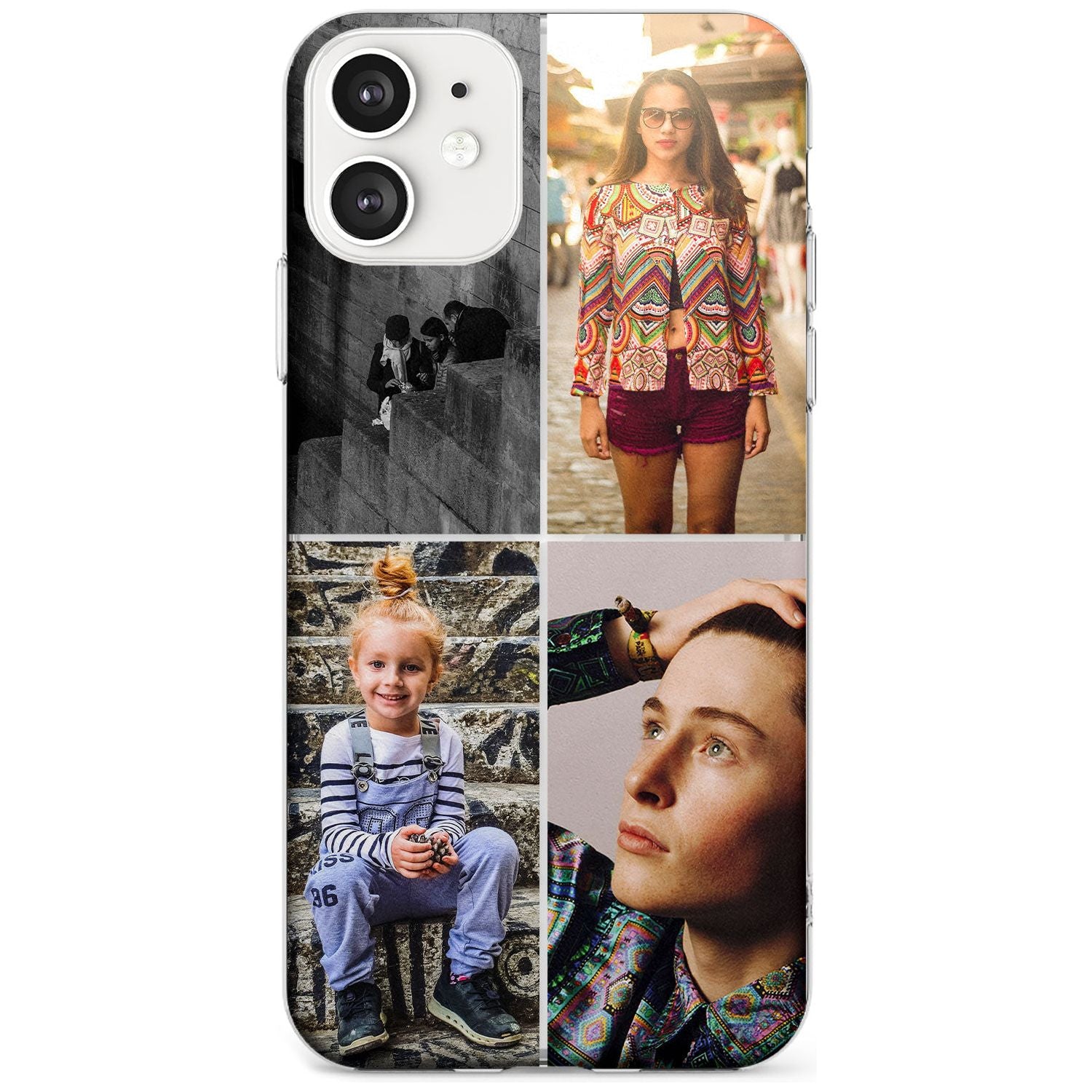 4 Photo Grid Black Impact Phone Case for iPhone 11