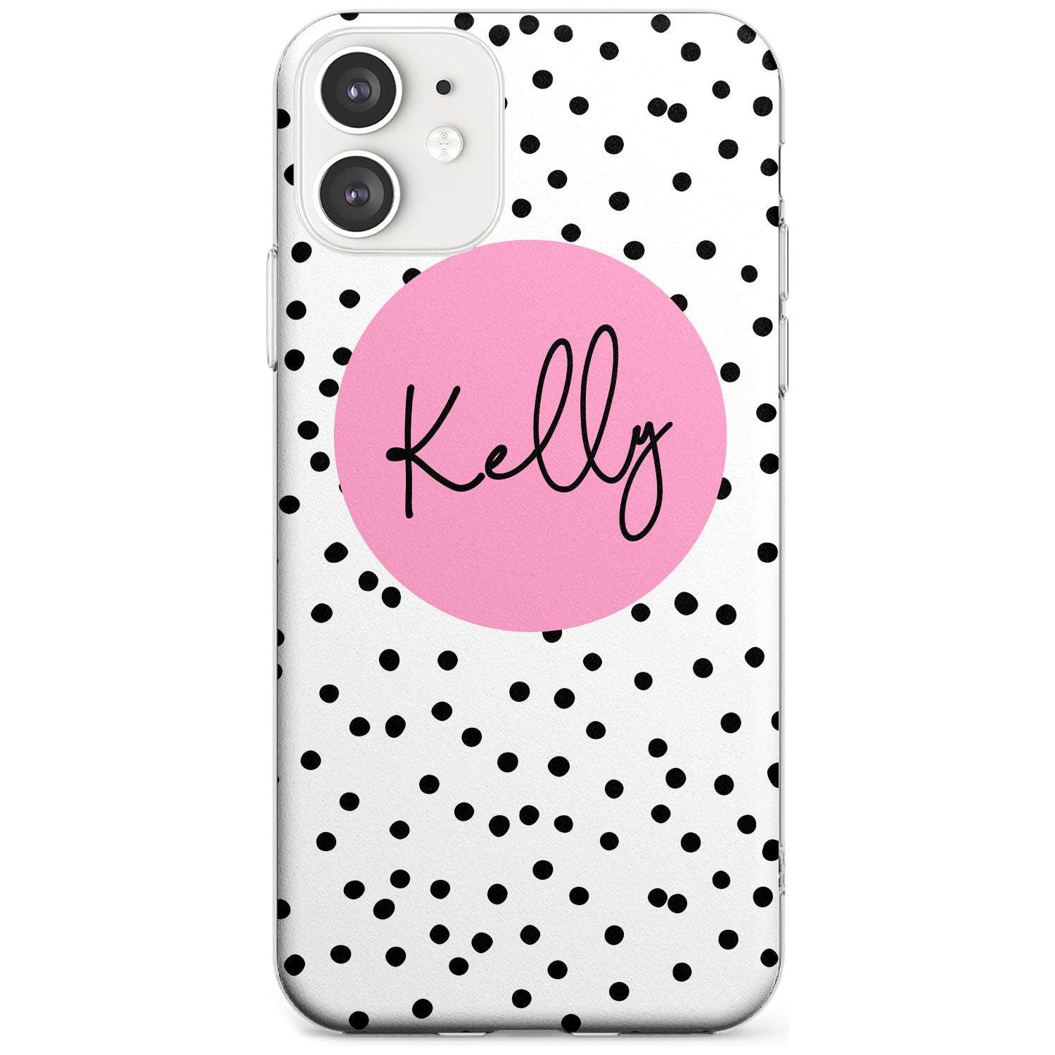 Pink Circle & Dots iPhone Case Slim Case Custom Phone Case - Case Warehouse