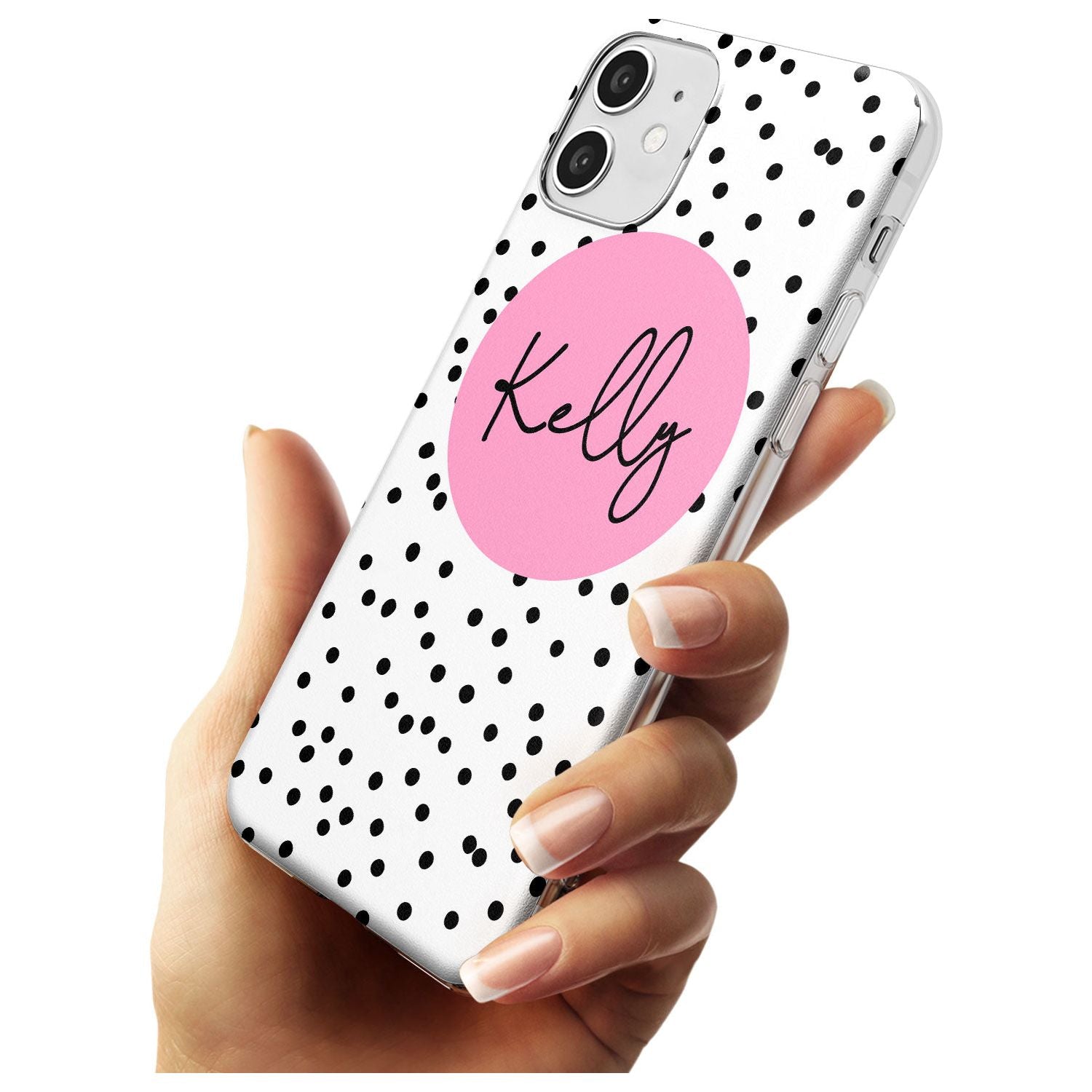 Pink Circle & Dots iPhone Case Custom Phone Case - Case Warehouse