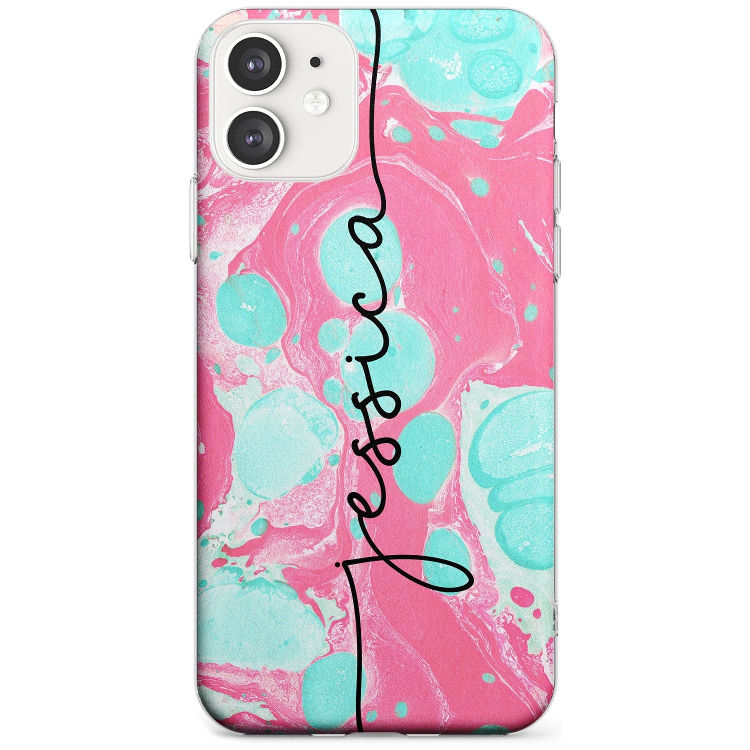 Turquoise & Pink - Marbled iPhone Case Slim Case Custom Phone Case - Case Warehouse