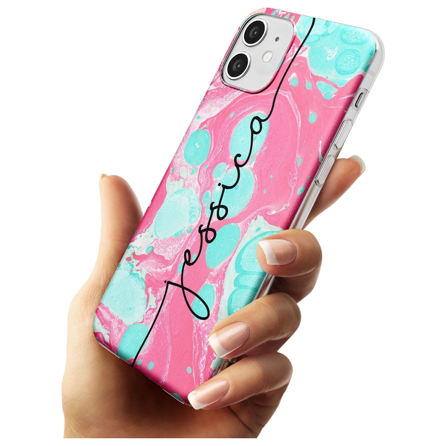 Turquoise & Pink - Marbled iPhone Case Custom Phone Case - Case Warehouse