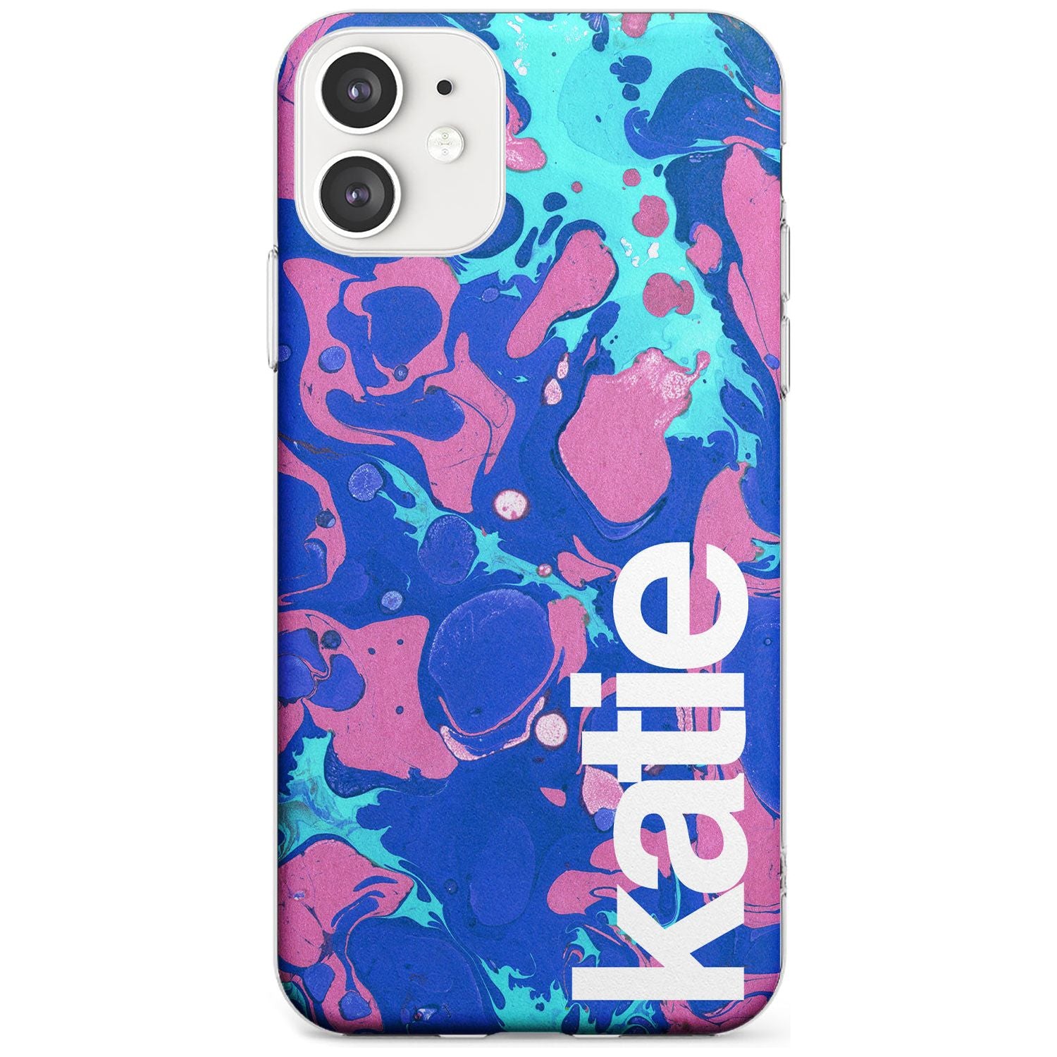 Navy, Turquoise + Purple - Marbled iPhone Case Slim Case Custom Phone Case - Case Warehouse