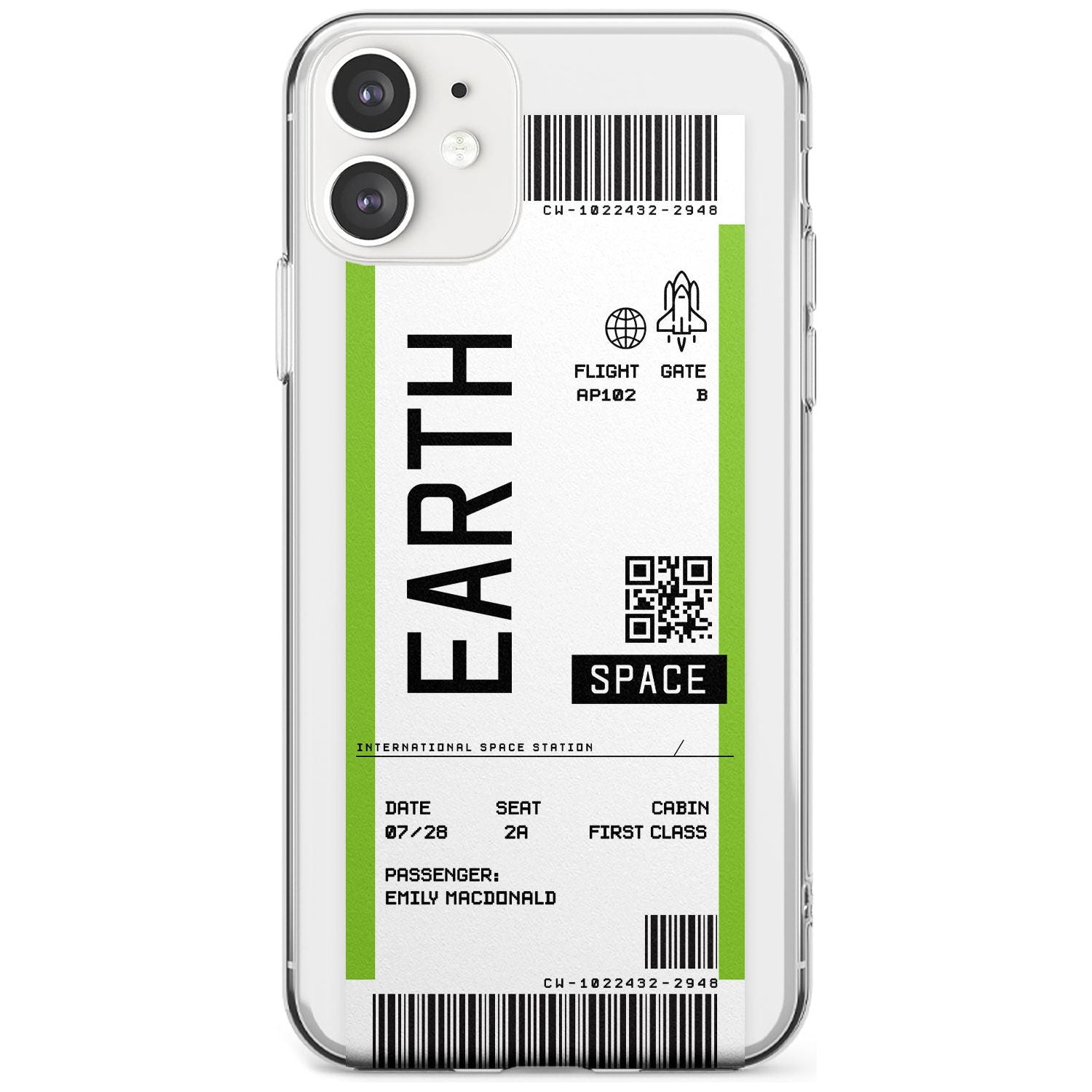 Earth Custom Space Travel Ticket iPhone Case Slim Case Custom Phone Case - Case Warehouse