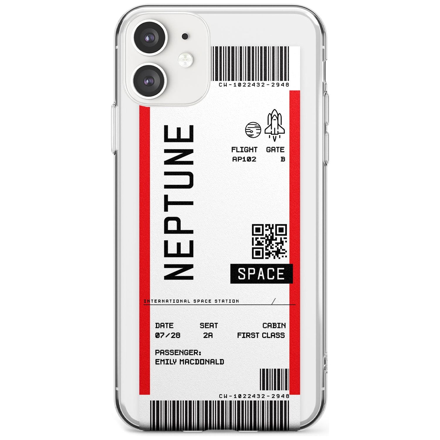 Neptune Space Travel Ticket iPhone Case Slim Case Custom Phone Case - Case Warehouse
