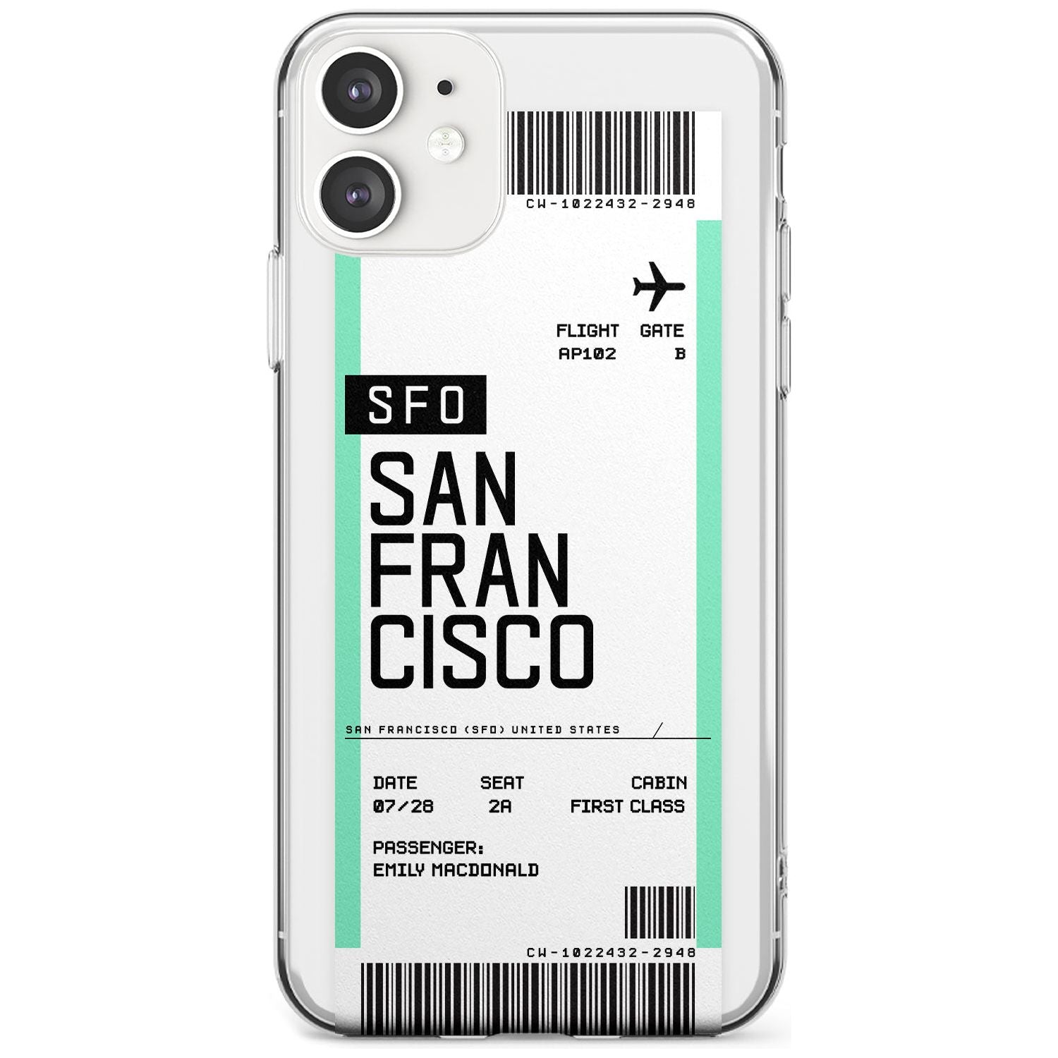 San Francisco Boarding Pass iPhone Case Slim Case Custom Phone Case - Case Warehouse