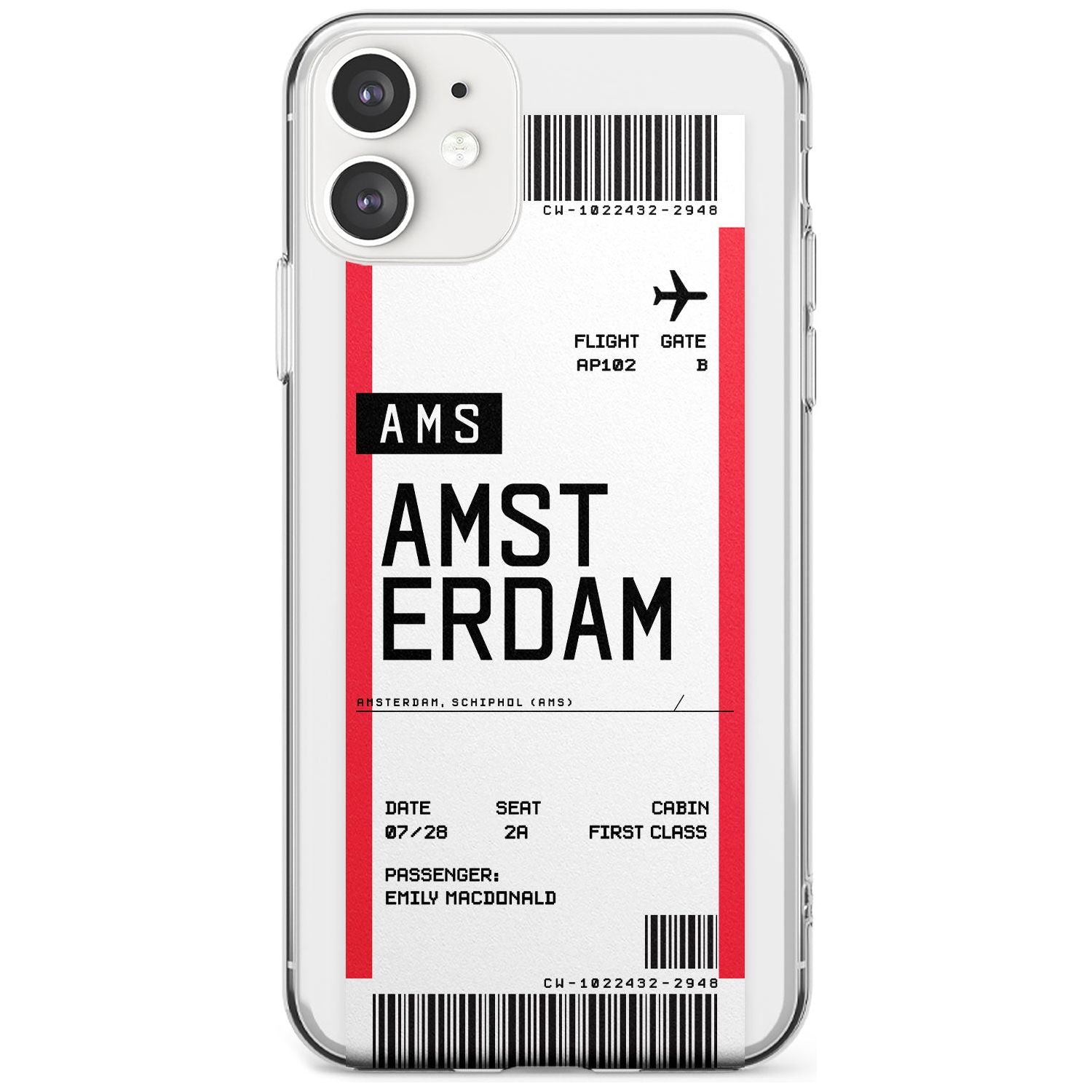 Amsterdam Boarding Pass iPhone Case Slim Case Custom Phone Case - Case Warehouse