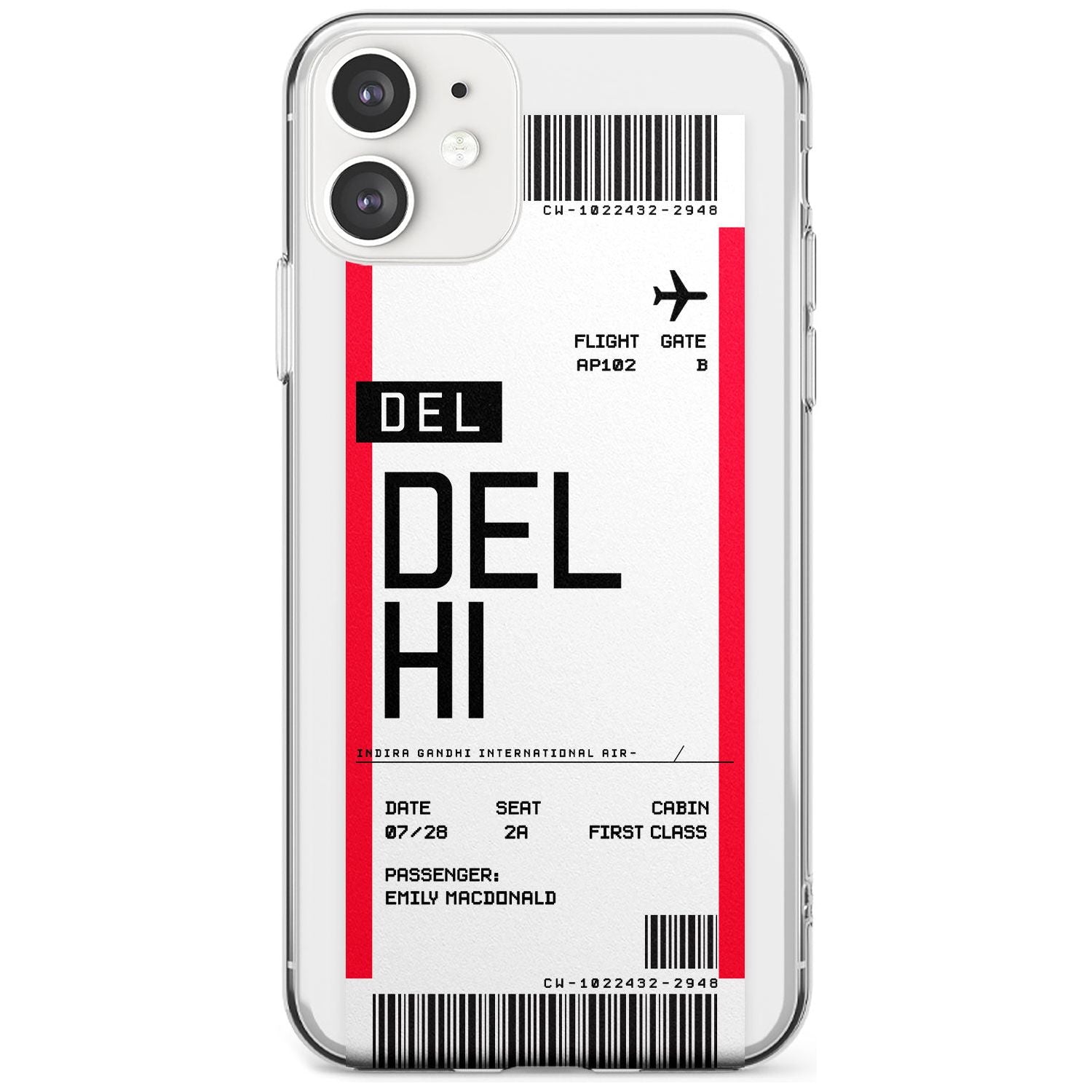 Delhi Boarding Pass iPhone Case Slim Case Custom Phone Case - Case Warehouse