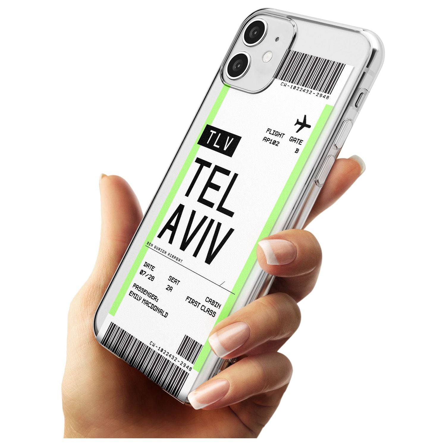 Tel Aviv Boarding Pass iPhone Case Custom Phone Case - Case Warehouse