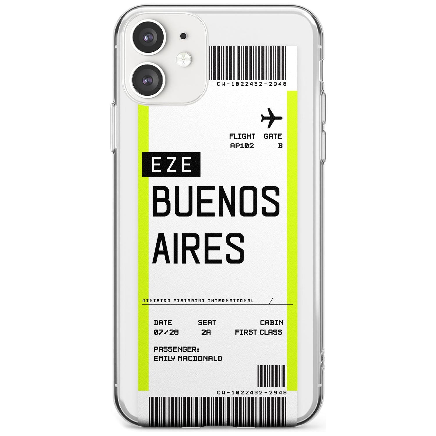 Buenos Aires Boarding Pass iPhone Case Slim Case Custom Phone Case - Case Warehouse