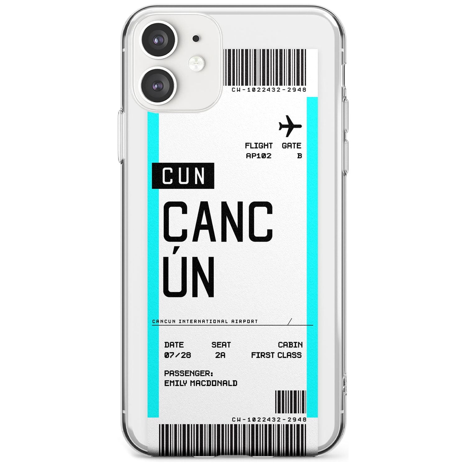 Cancún Boarding Pass iPhone Case Slim Case Custom Phone Case - Case Warehouse