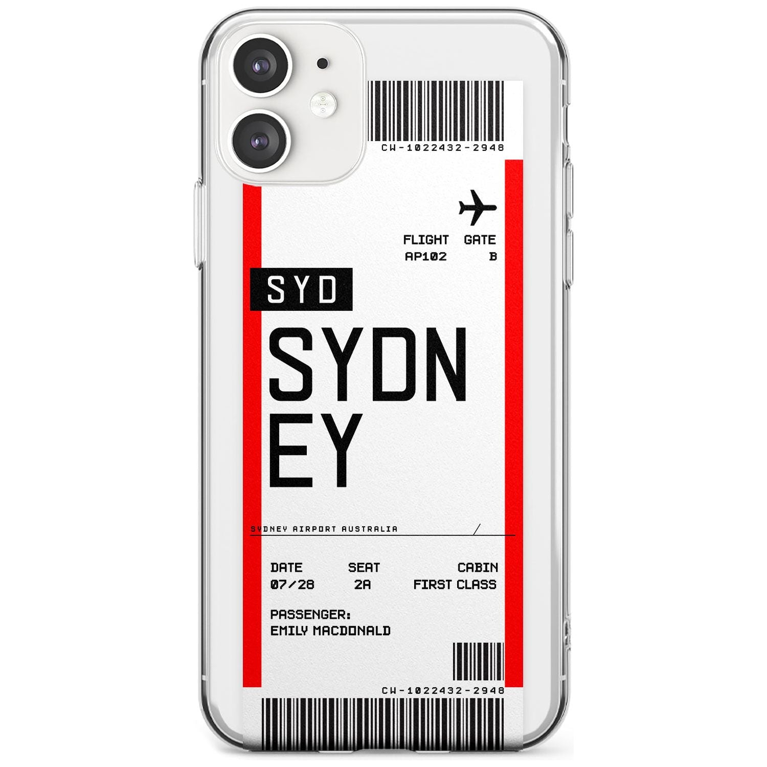 Sydney Boarding Pass iPhone Case Slim Case Custom Phone Case - Case Warehouse