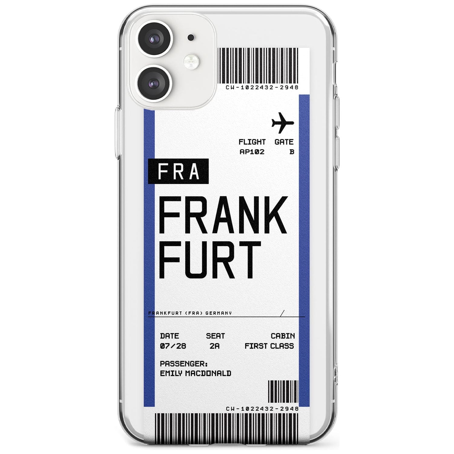Frankfurt Boarding Pass iPhone Case Slim Case Custom Phone Case - Case Warehouse