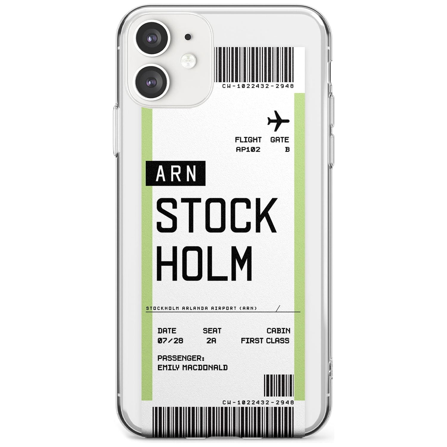 Stockholm Boarding Pass iPhone Case Slim Case Custom Phone Case - Case Warehouse