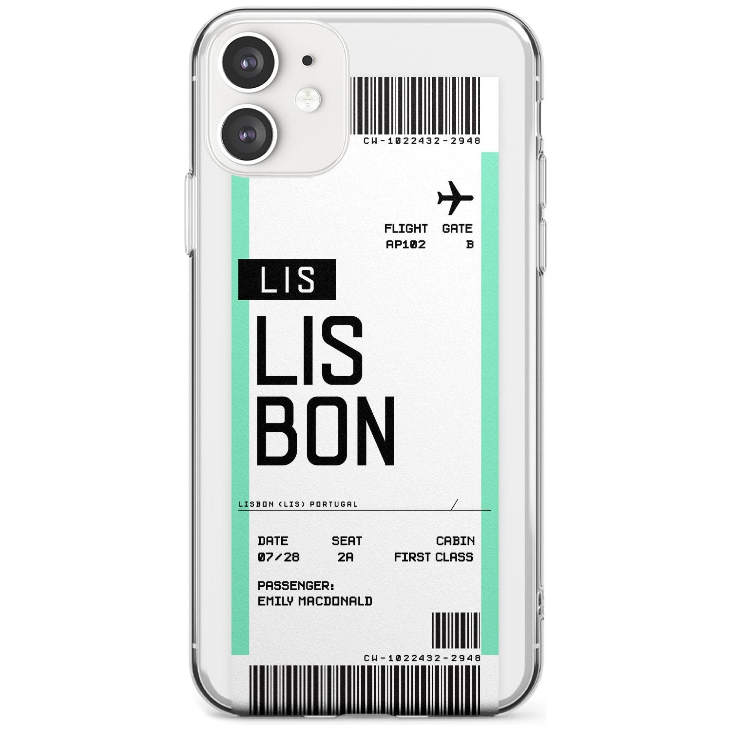 Lisbon Boarding Pass iPhone Case Slim Case Custom Phone Case - Case Warehouse