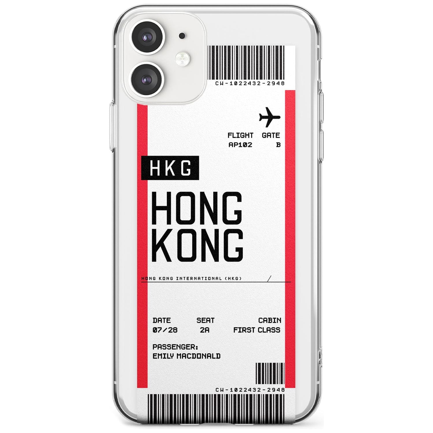 Hong Kong Boarding Pass iPhone Case Slim Case Custom Phone Case - Case Warehouse