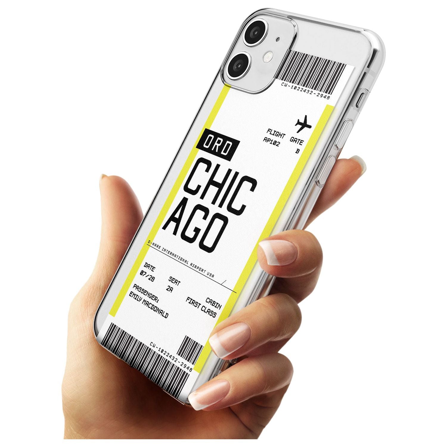Chicago Boarding Pass iPhone Case Custom Phone Case - Case Warehouse