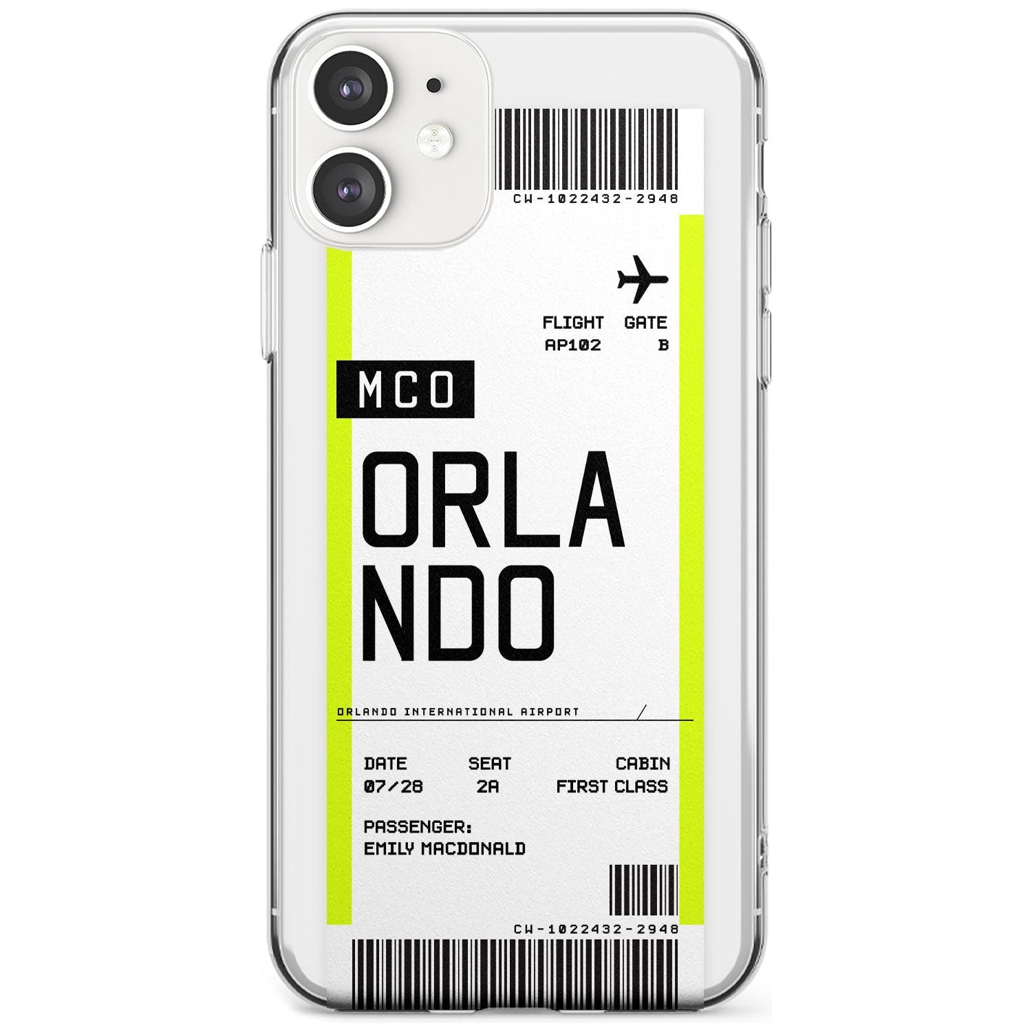 Orlando Boarding Pass iPhone Case Slim Case Custom Phone Case - Case Warehouse