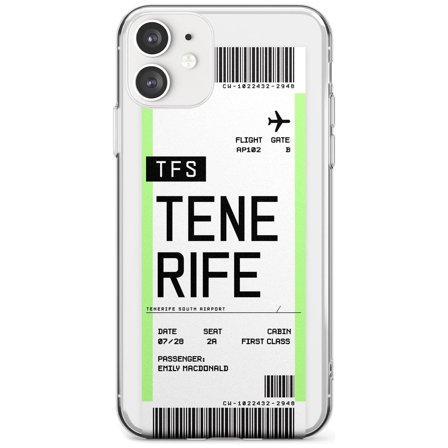 Tenerife Boarding Pass iPhone Case Slim Case Custom Phone Case - Case Warehouse