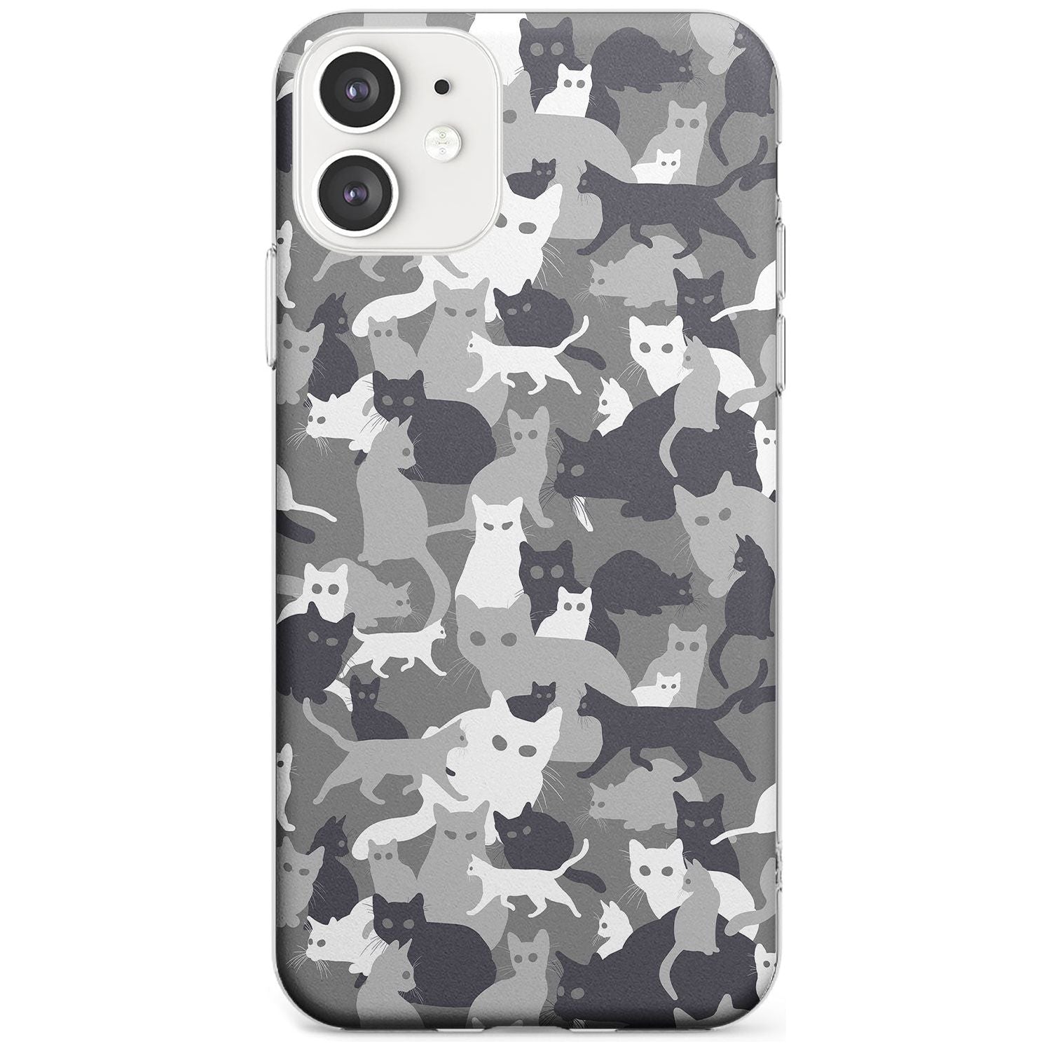 Dark Grey Cat Camouflage Pattern iPhone Case Slim Case Phone Case - Case Warehouse