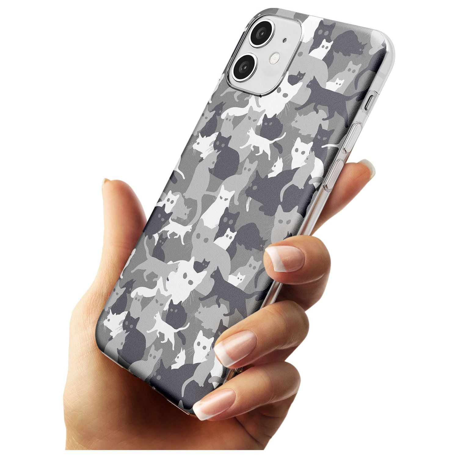 Dark Grey Cat Camouflage Pattern iPhone Case Phone Case - Case Warehouse