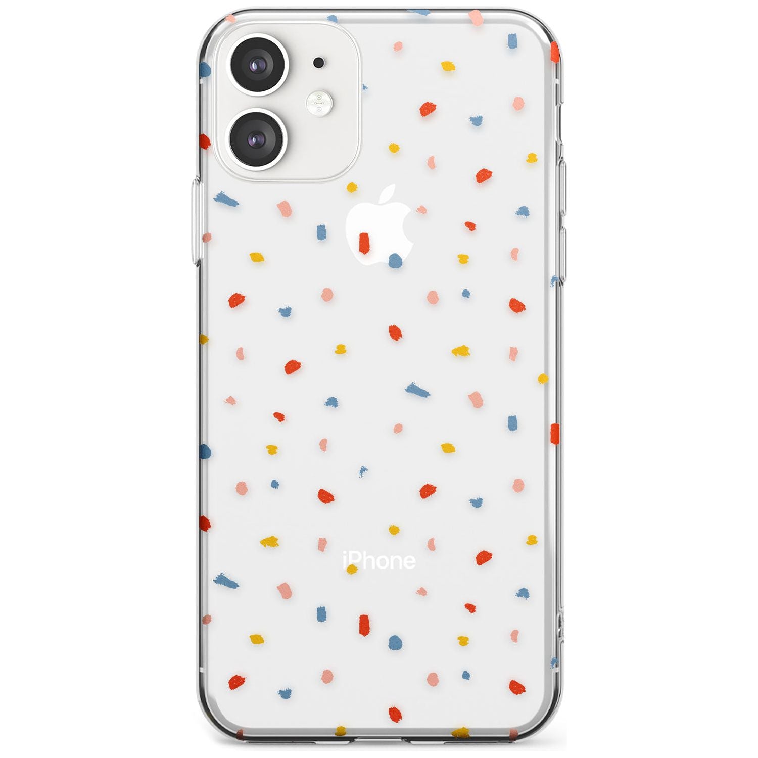 Small Confetti Print Clear iPhone Case Slim Case Phone Case - Case Warehouse
