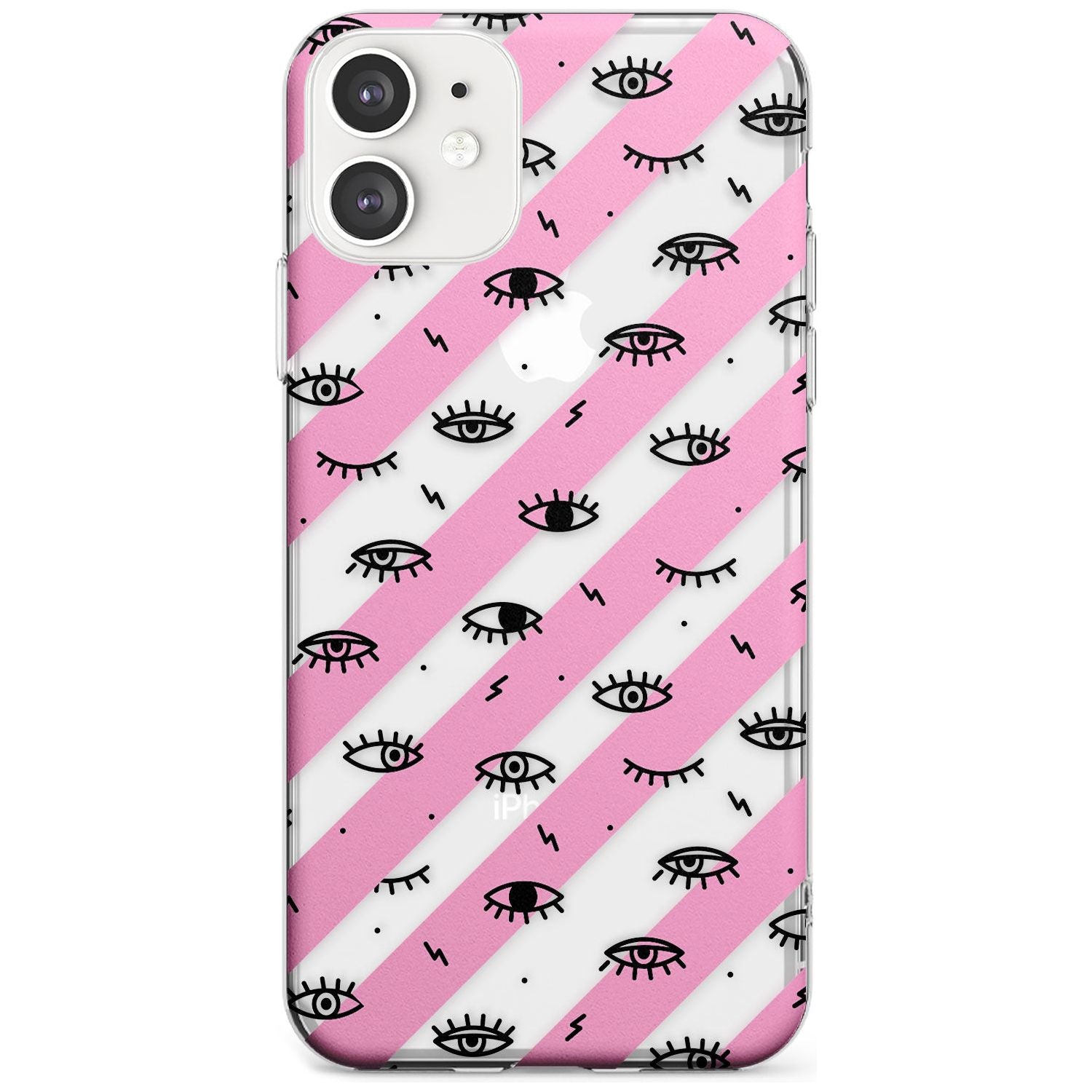 Pink Stripe Eyes iPhone Case Slim Case Phone Case - Case Warehouse