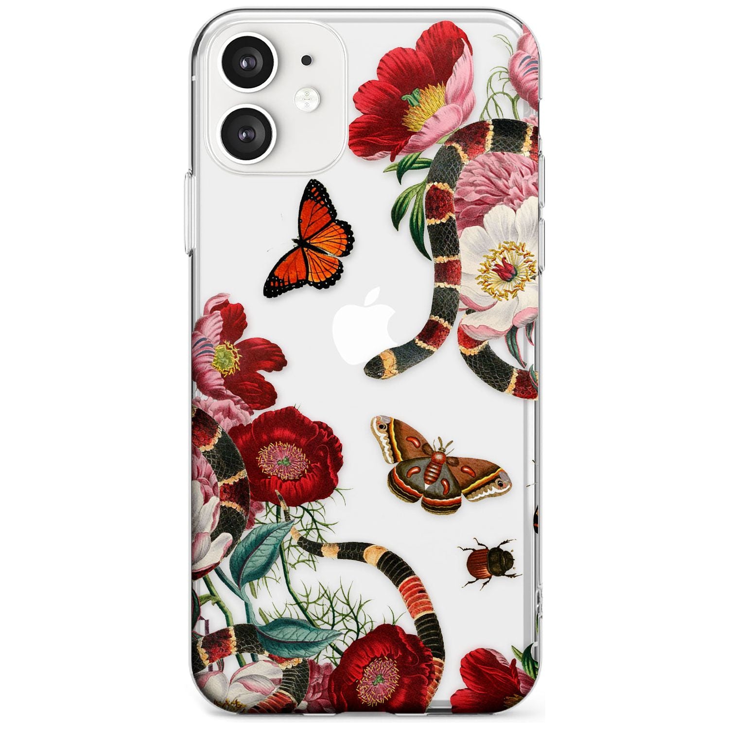 Botanical Snake Black Impact Phone Case for iPhone 11