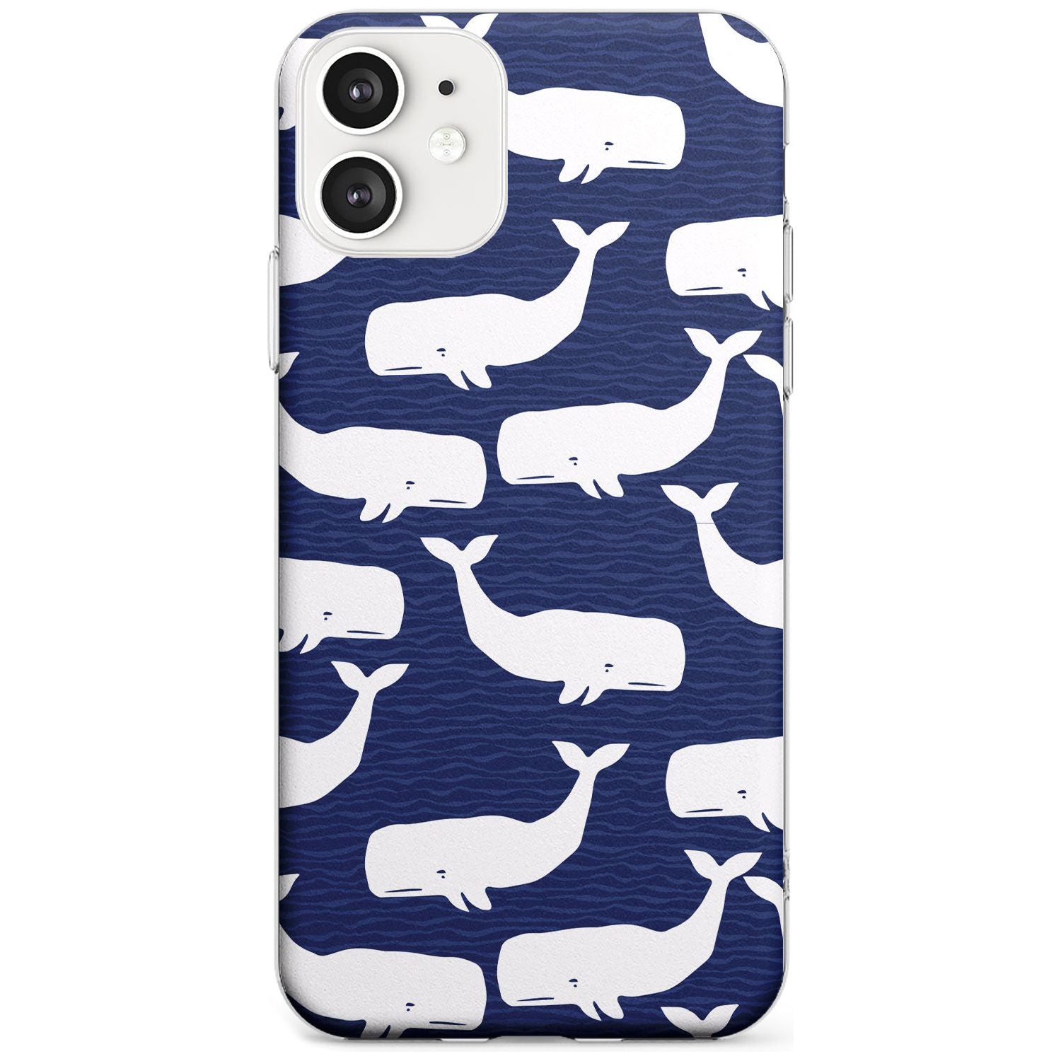 Cute Whales Black Impact Phone Case for iPhone 11