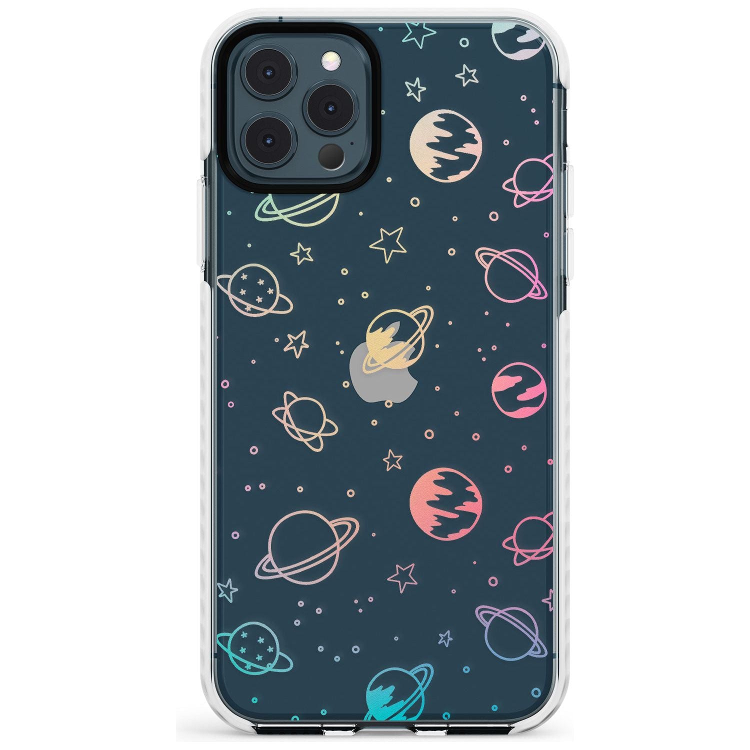 Outer Space Outlines: Pastels on Clear Slim TPU Phone Case for iPhone 11 Pro Max