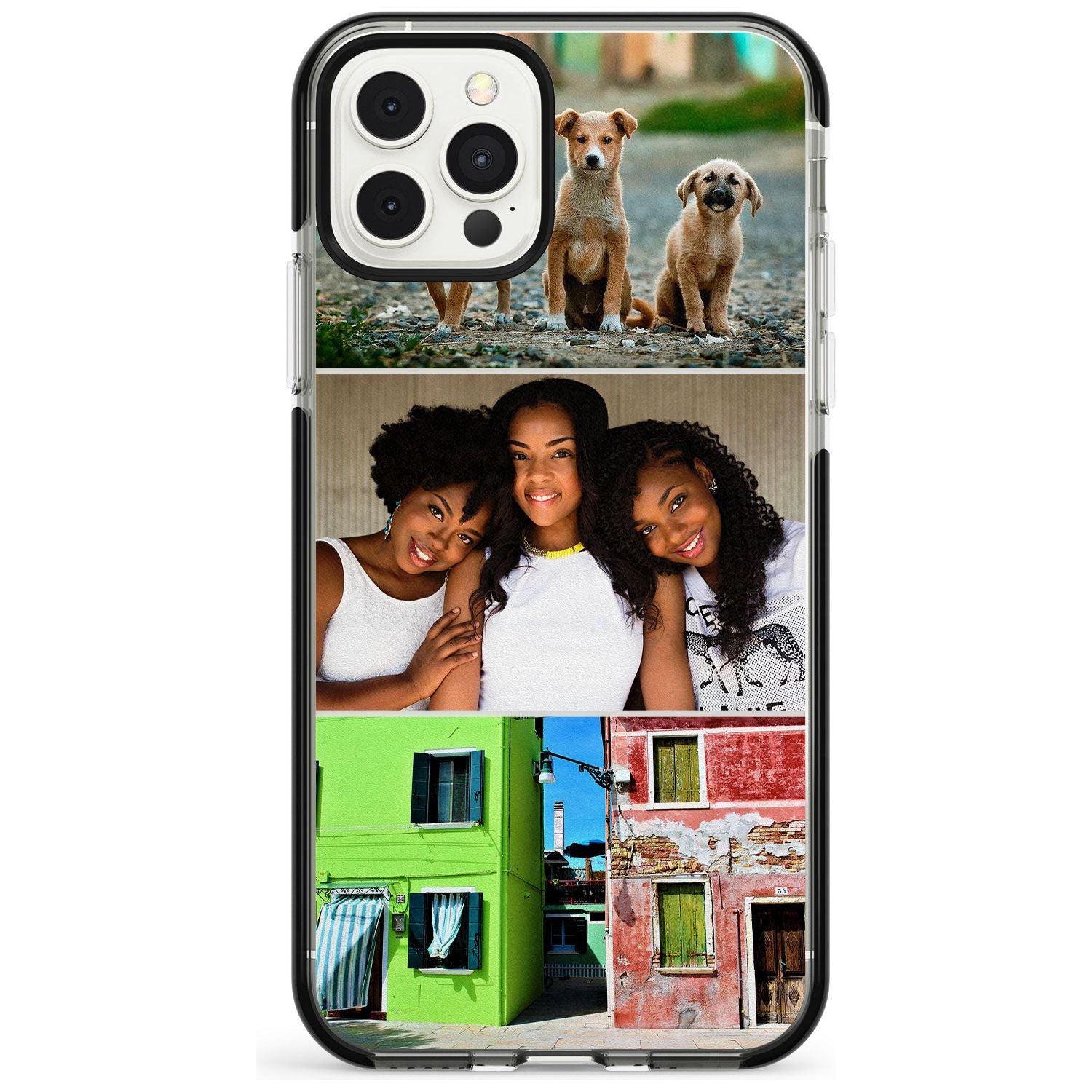 3 Photo Grid Pink Fade Impact Phone Case for iPhone 11
