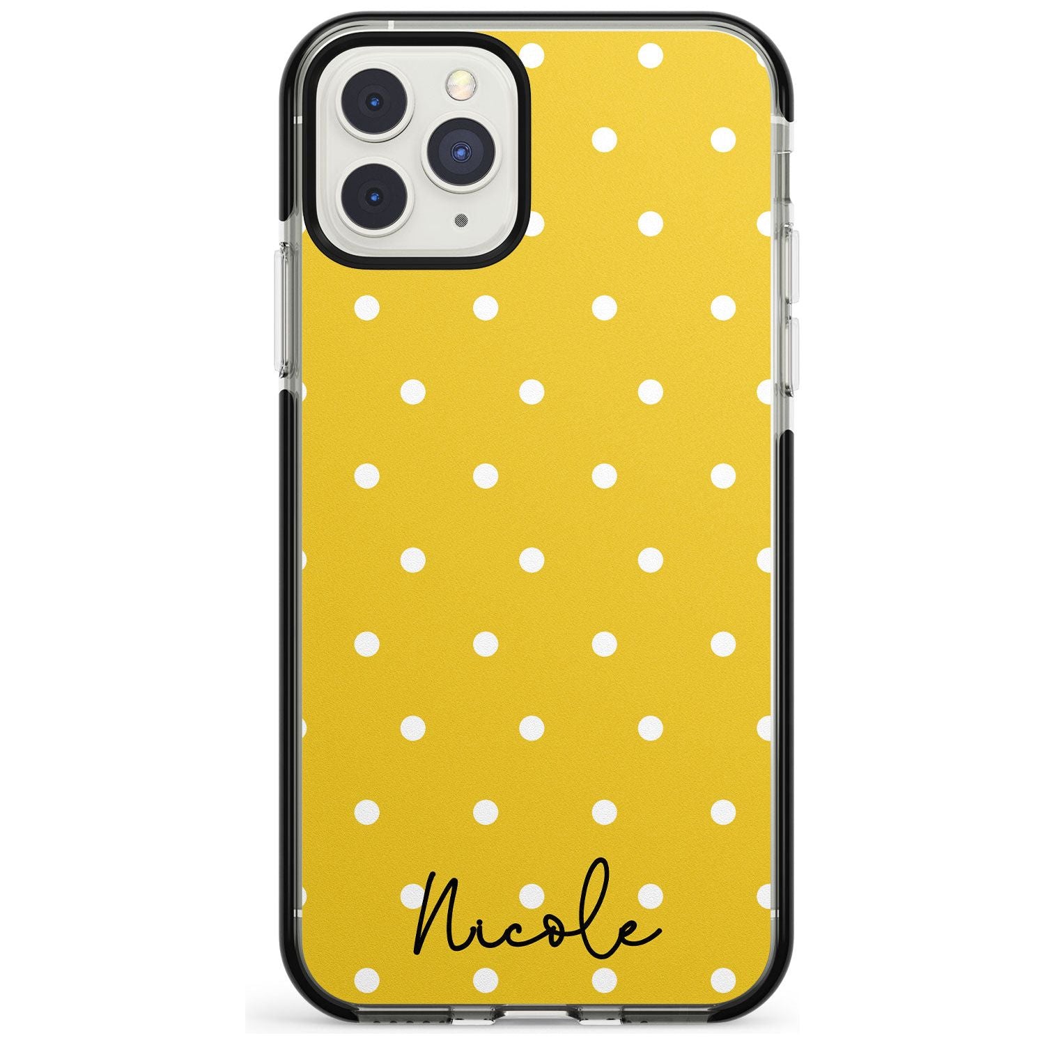 Custom Yellow Polka Dot iPhone Case Black Impact Custom Phone Case - Case Warehouse