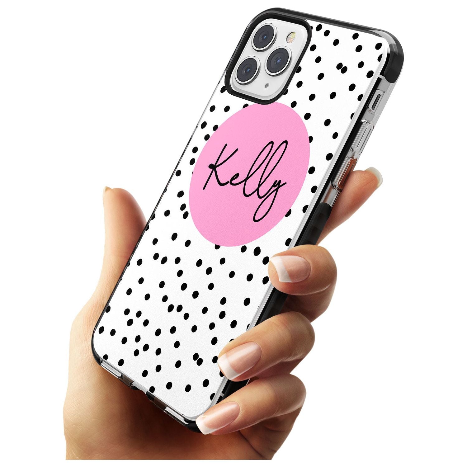 Pink Circle & Dots iPhone Case Custom Phone Case - Case Warehouse