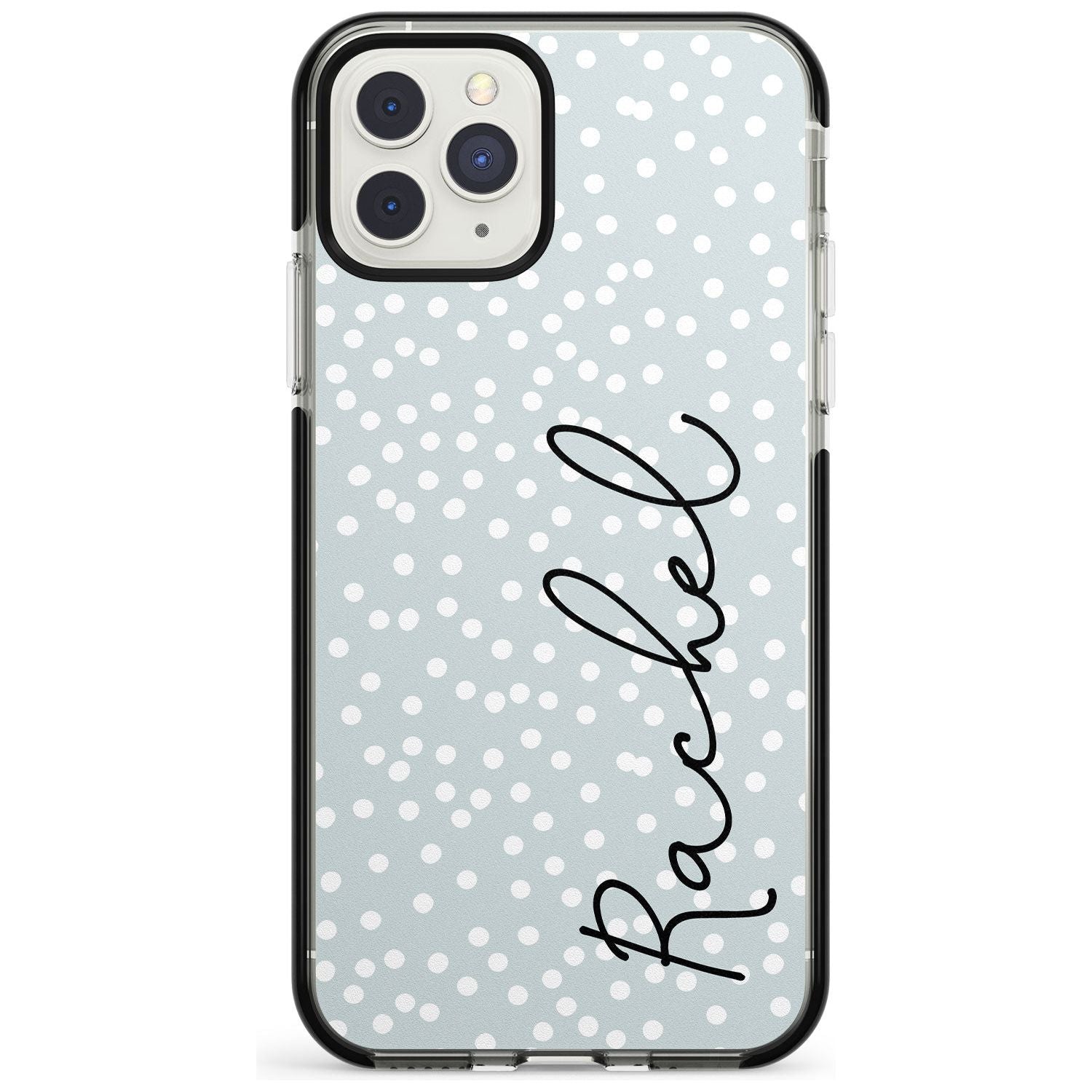 Vertical Cursive & Dots iPhone Case Black Impact Custom Phone Case - Case Warehouse