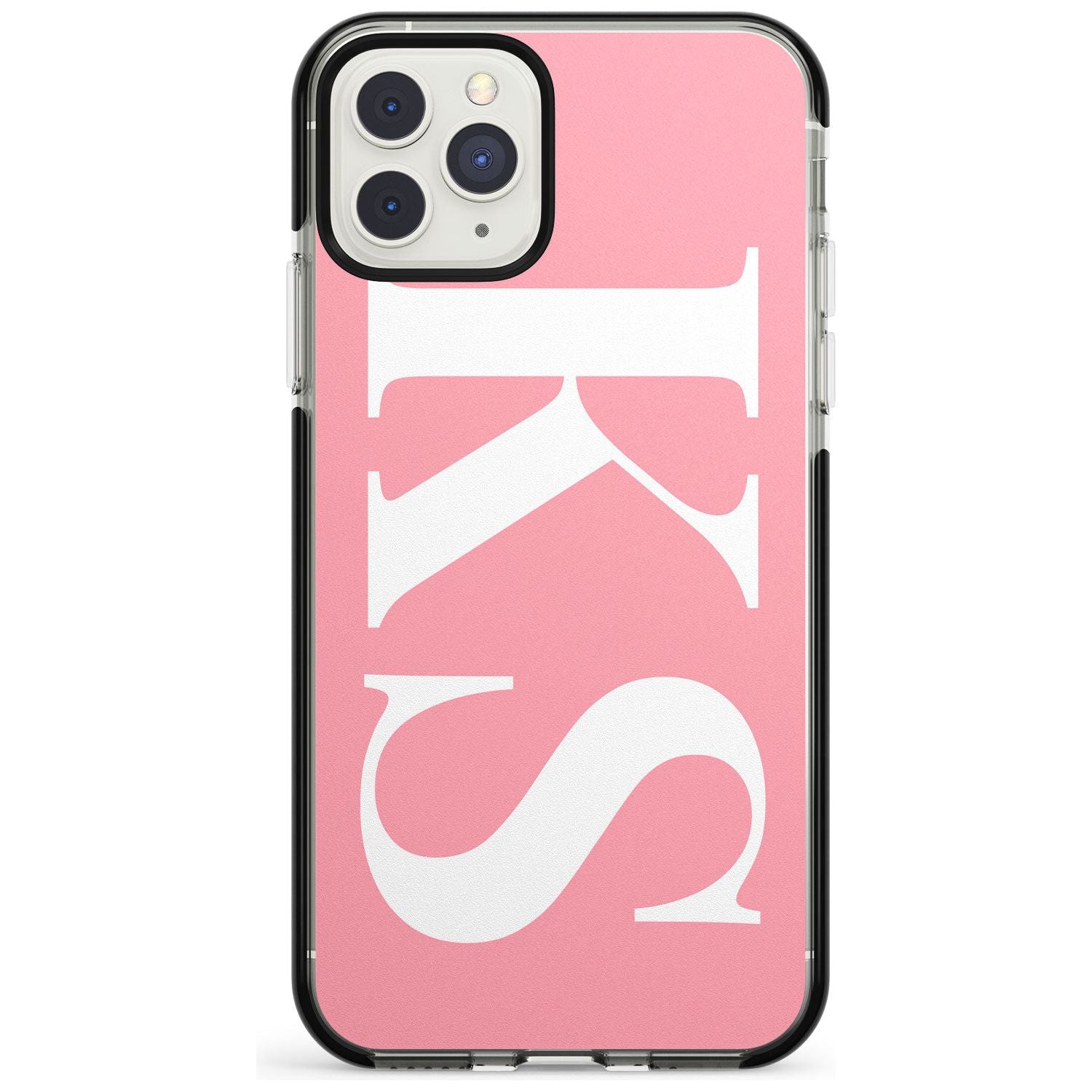White & Pink Personalised Letters iPhone Case Black Impact Custom Phone Case - Case Warehouse