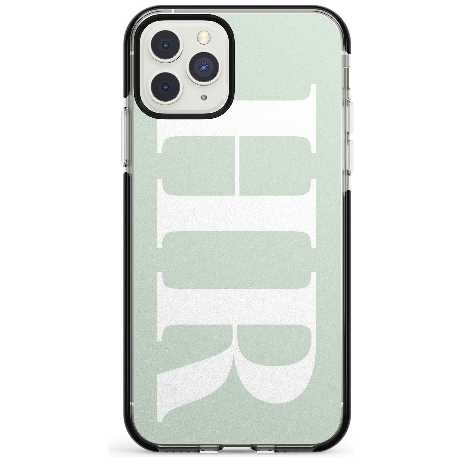 White & Seafoam Green Personalised iPhone Case Black Impact Custom Phone Case - Case Warehouse