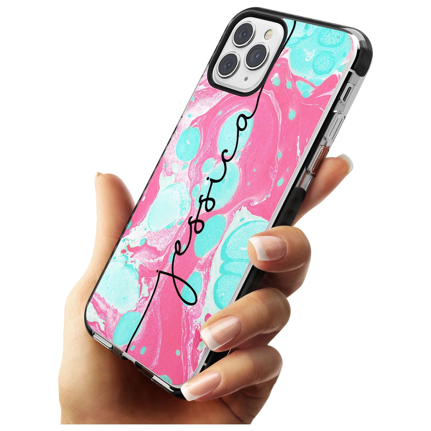 Turquoise & Pink - Marbled iPhone Case Custom Phone Case - Case Warehouse